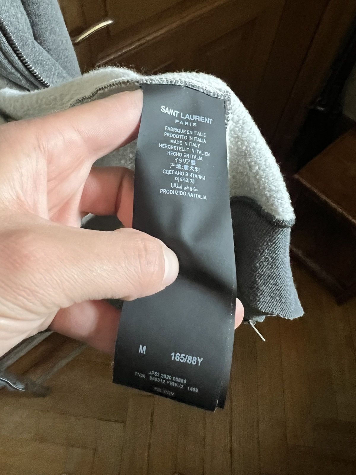 Saint Laurent Paris Saint laurent grey distressed two tone hoodie Size US M / EU 48-50 / 2 - 8 Thumbnail
