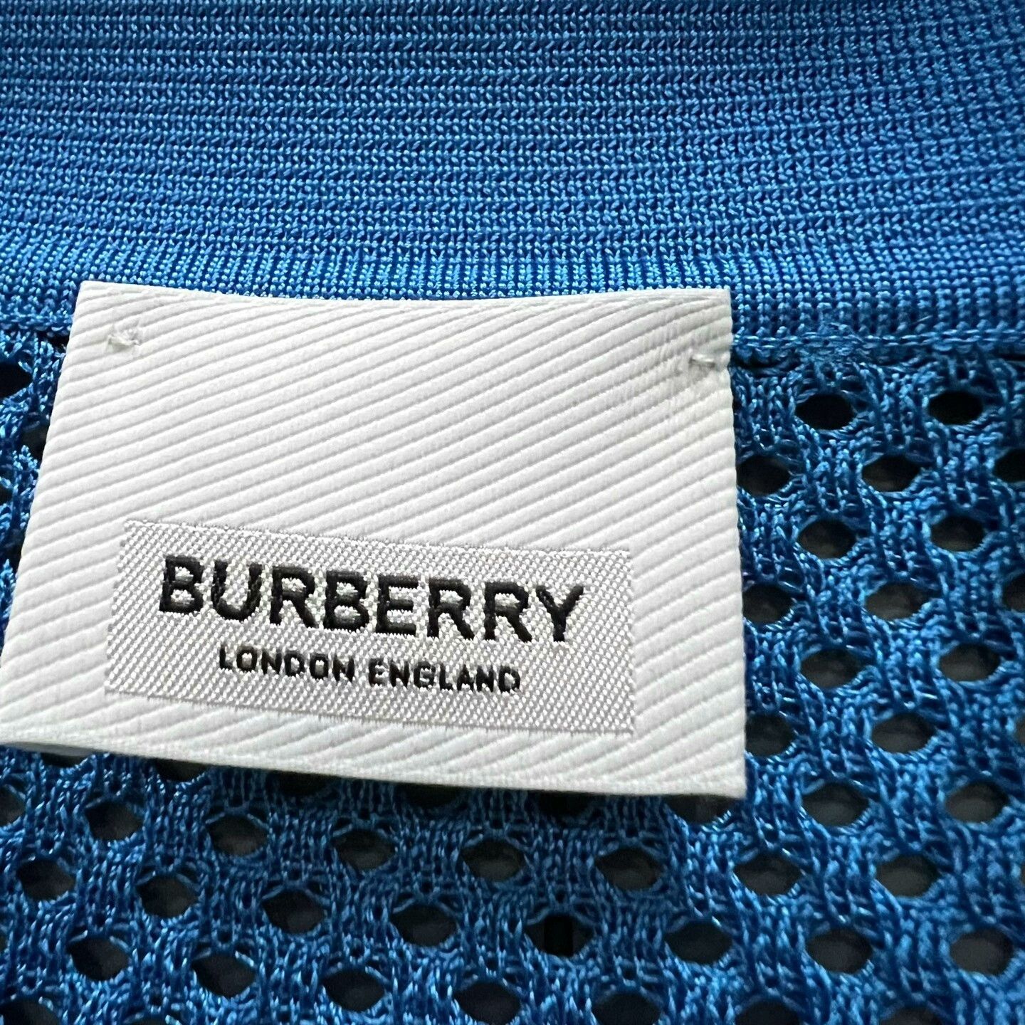 Burberry Burberry Blue Mesh Short-Sleeve Polo Size US M / EU 48-50 / 2 - 4 Thumbnail