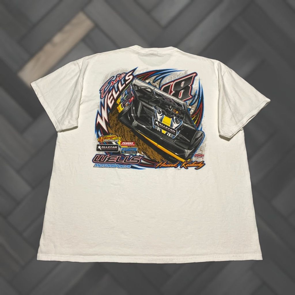 Port & Company Eric Wells Motorsports T-Shirt Hazard Kentucky Short Sleeve 2XL White Cotton Men Size US XXL / EU 58 / 5 - 1 Thumbnail