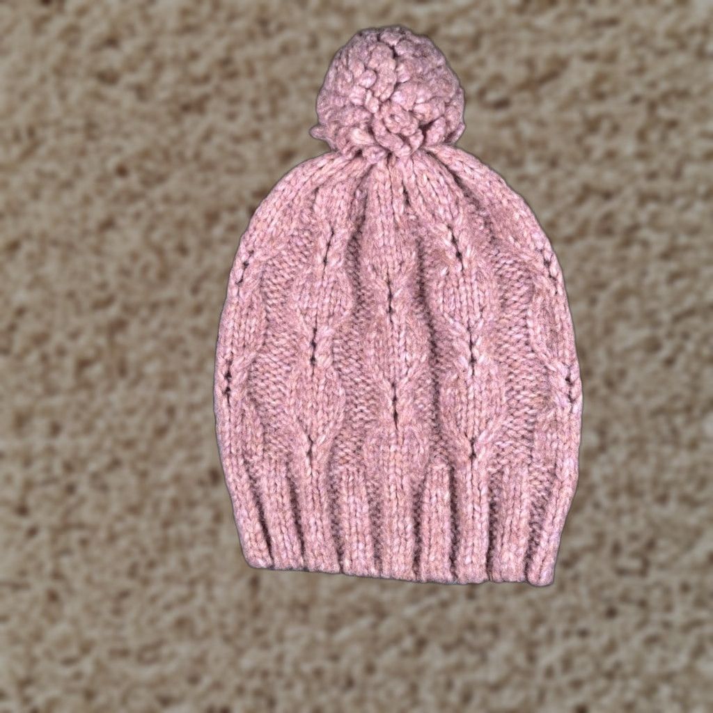 Vintage Universal Thread Beanie Toque Women One Size Pink Polyester Blend Ski Pom Size ONE SIZE - 1 Thumbnail