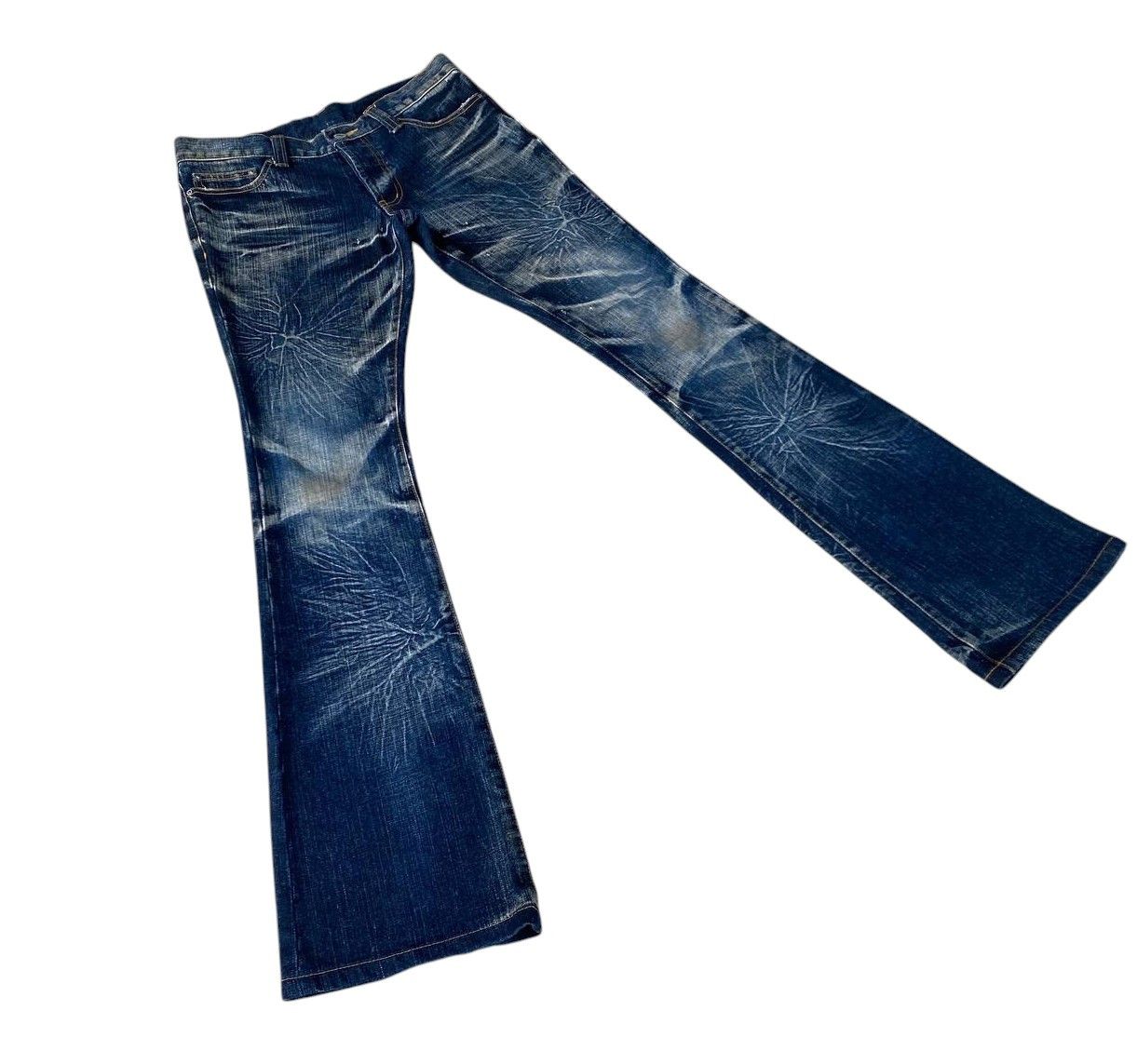 Japanese Brand FLARED STARBURST WASH BY MODERN LOVERS RUSTY GHOSTCLAW MARK Size US 28 / EU 44 - 2 Thumbnail