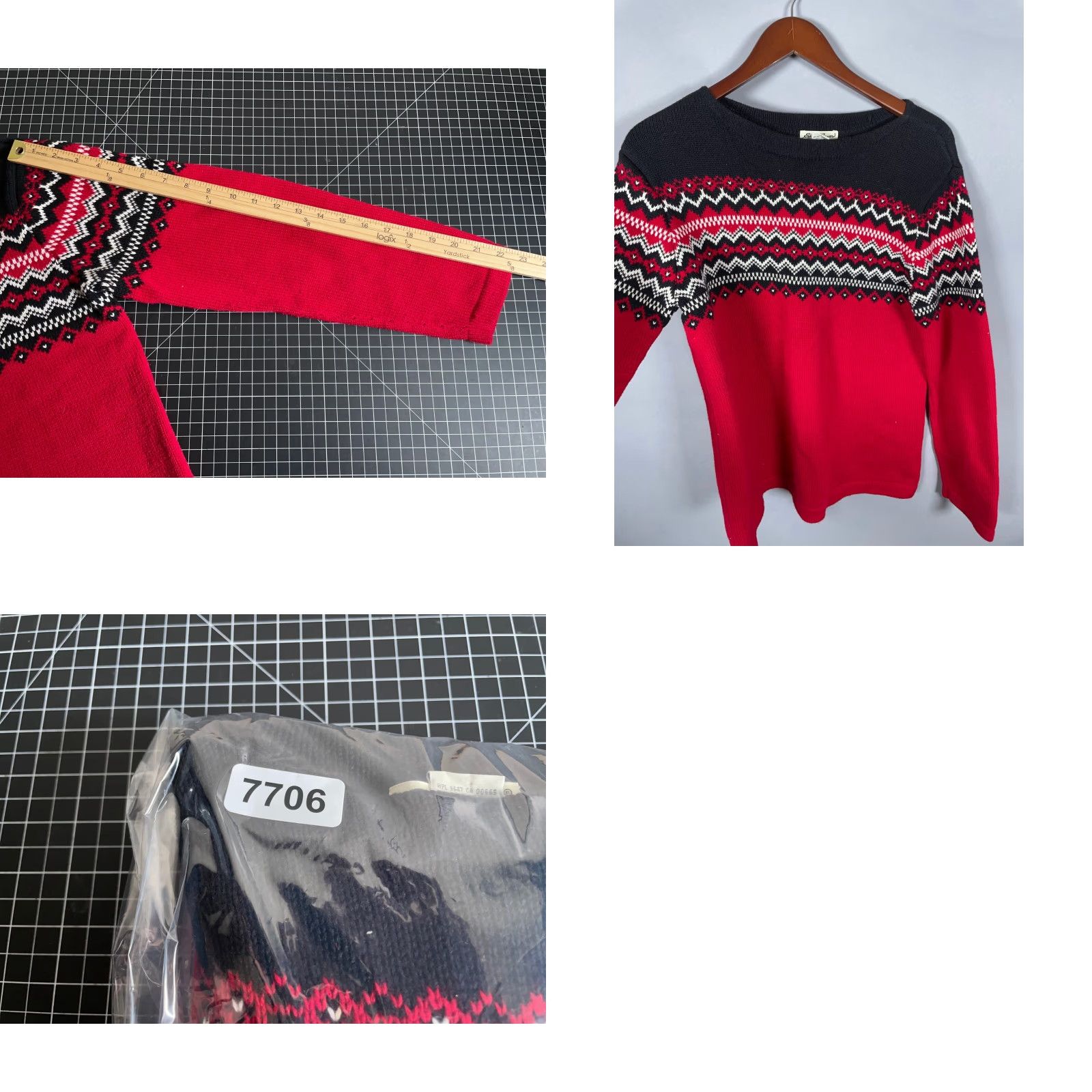 Eddie Bauer Eddie Bauer Fair Isle Pattern Sweater Women's S Red Black 100% Cotton Knit Pullover Crew Neck Long Sleeve Vintage No Size S / US 4 / IT 40 - 8 Thumbnail
