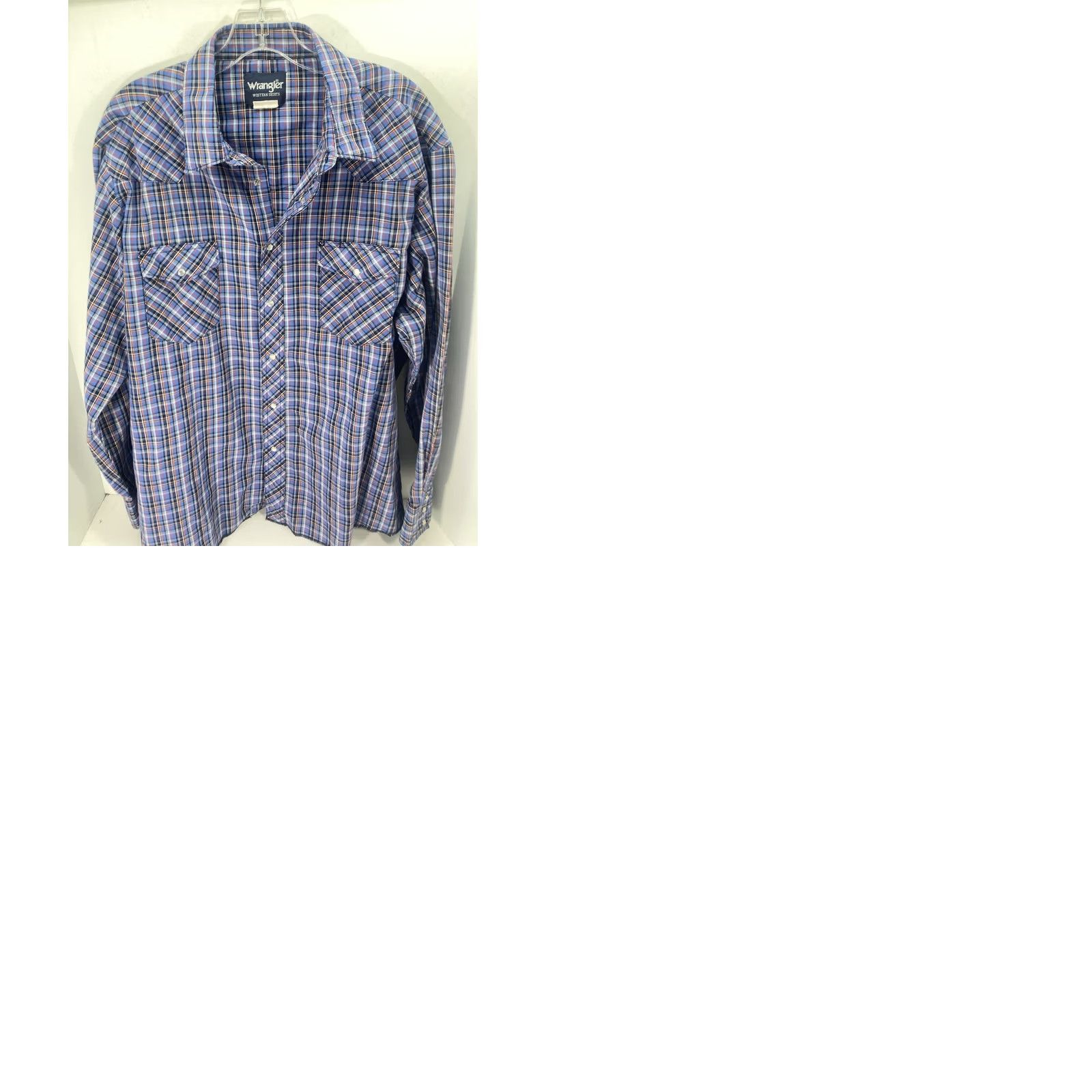 Wrangler VINTAGE Wrangler Pearl Snap Shirt Men XL Blue Plaid Long Sleeve Western Mens Size US XL / EU 56 / 4 - 9 Thumbnail