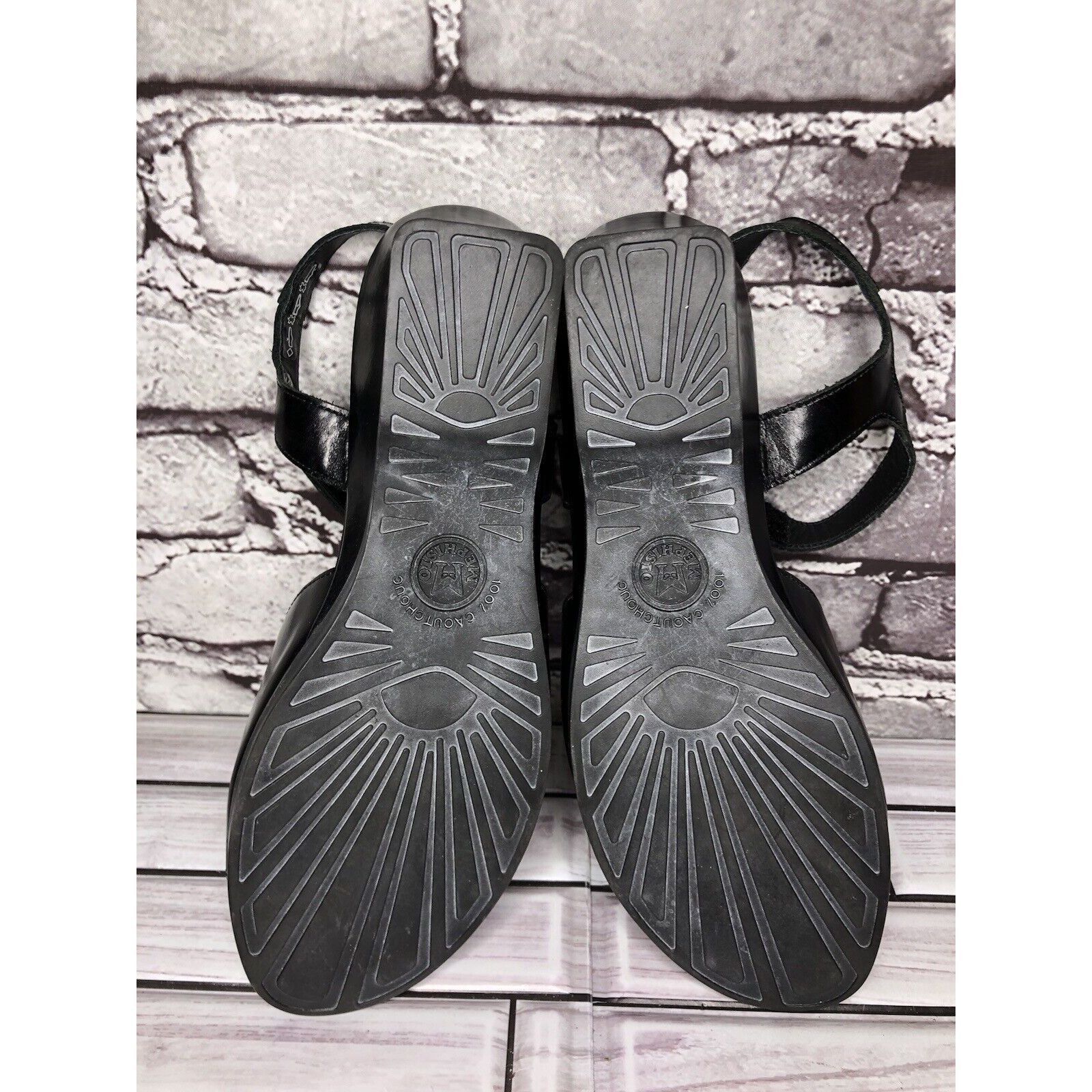 Mephisto Mephisto Black Leather Ankle Strap Causal Wedge Sandals Wome Size US 9.5 / IT 39.5 - 21 Thumbnail