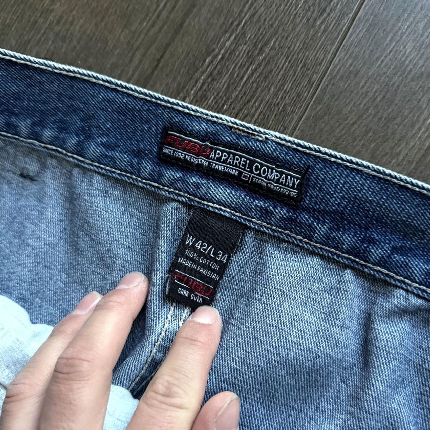 Fubu FUBU Jeans Blue 42x32 Medium Wash Baggy Wide Leg Hip Hop Y2K Denim Streetwear Size US 42 / EU 58 - 5 Thumbnail