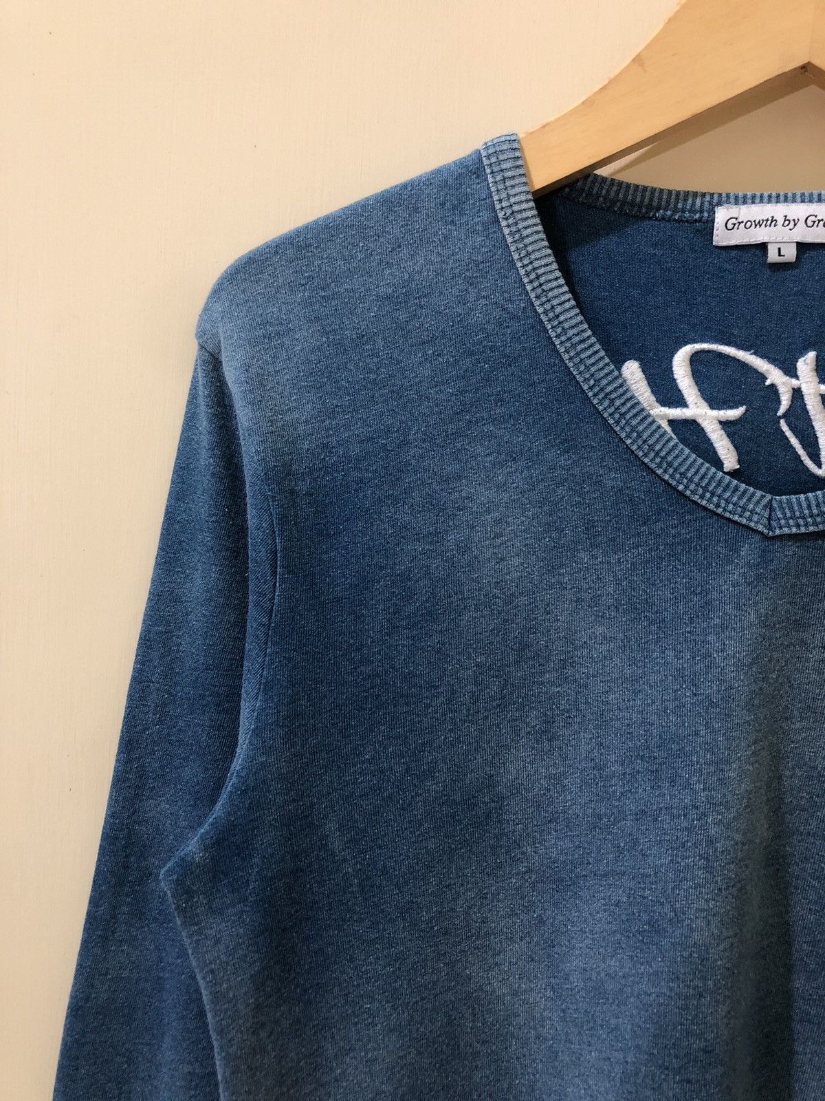 Japanese Brand Growth by Grail 3 Star Pocket Tee Denim Faded Details Style Size L / US 10 / IT 46 - 5 Thumbnail