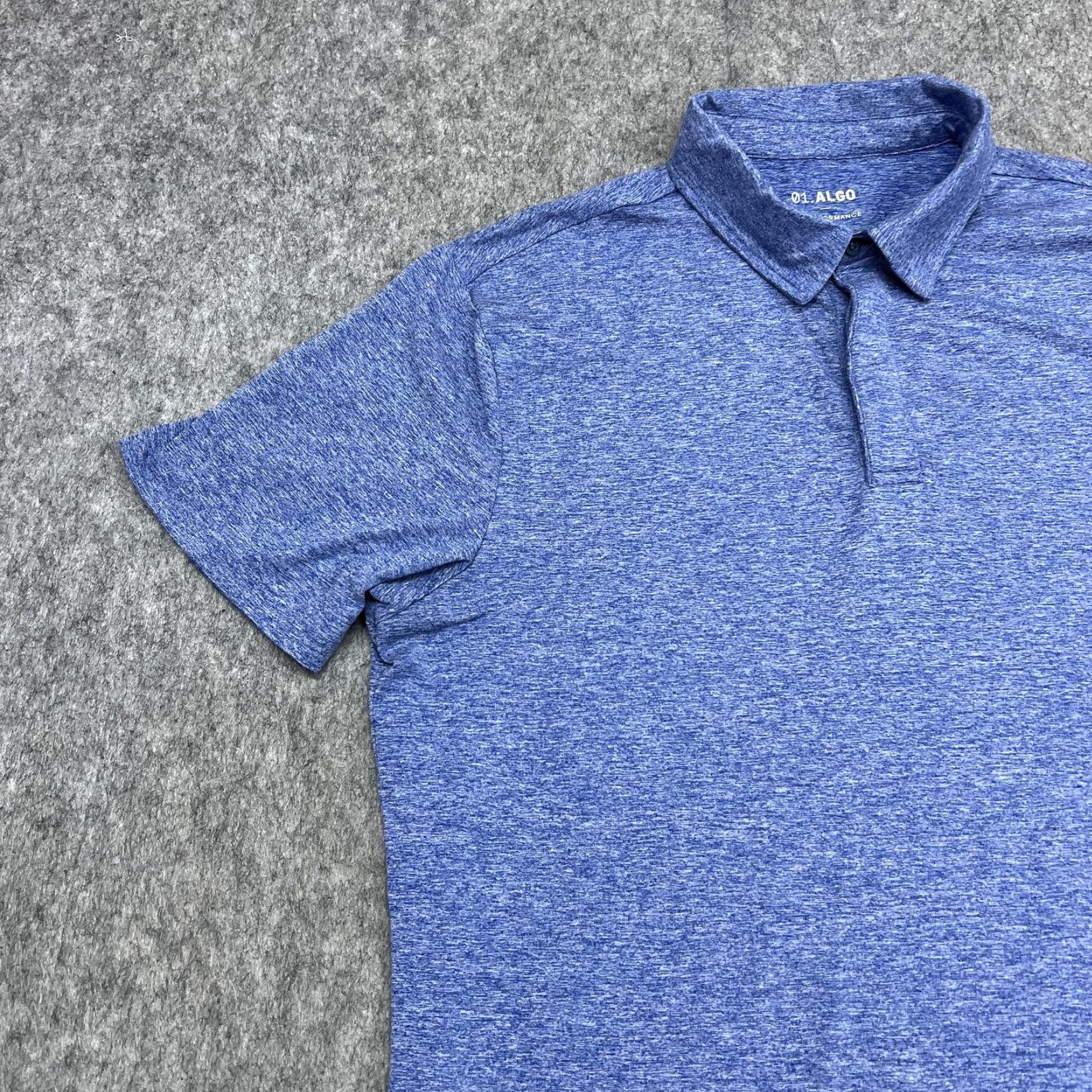Vintage 01.ALGO Polo Shirt Mens L Blue Quick Dry UV SPF 40 Golf Performance Polo Shirt Size US L / EU 52-54 / 3 - 5 Thumbnail