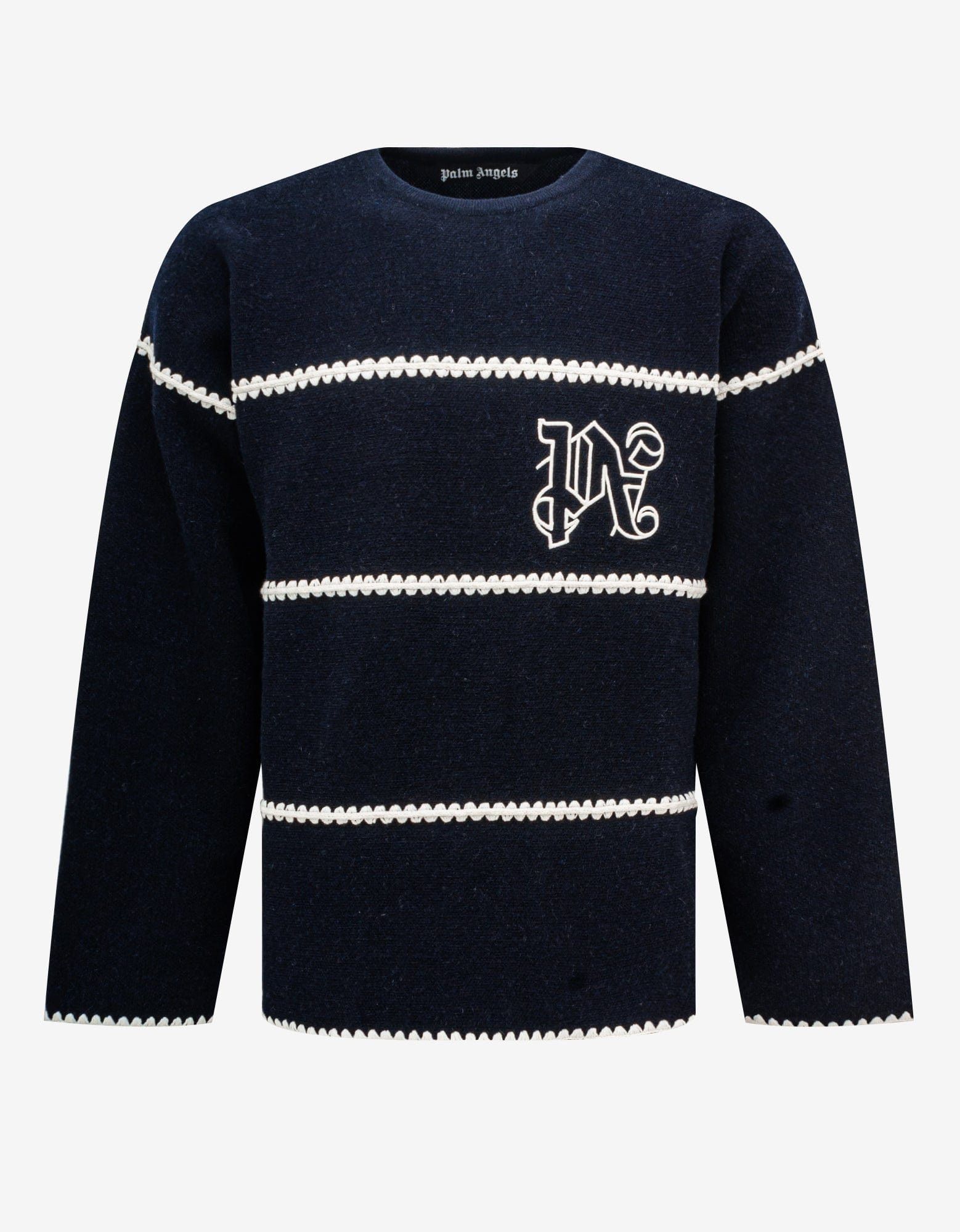 Navy Blue PA Monogram Stripe Sweater