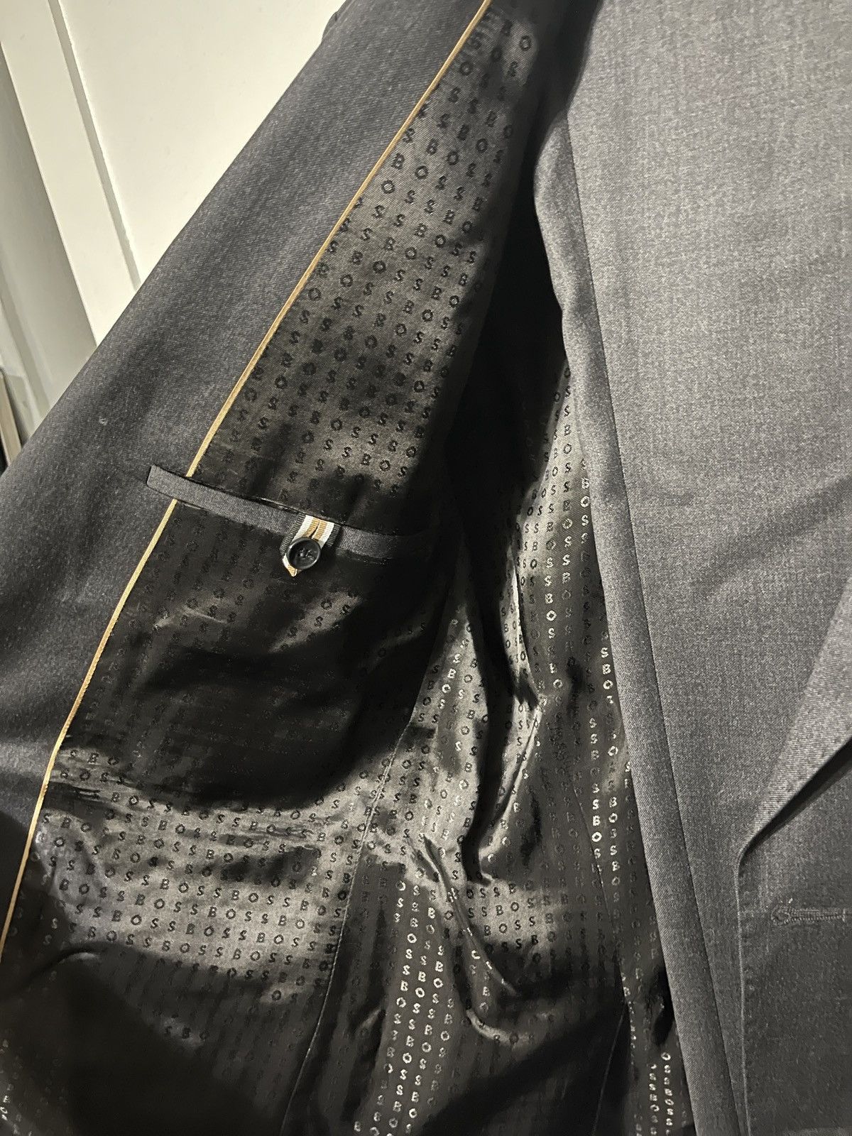 Hugo Boss Genius Wool Twill Slim Suit/Pants/Monogram Inside Size 40S - 2 Thumbnail