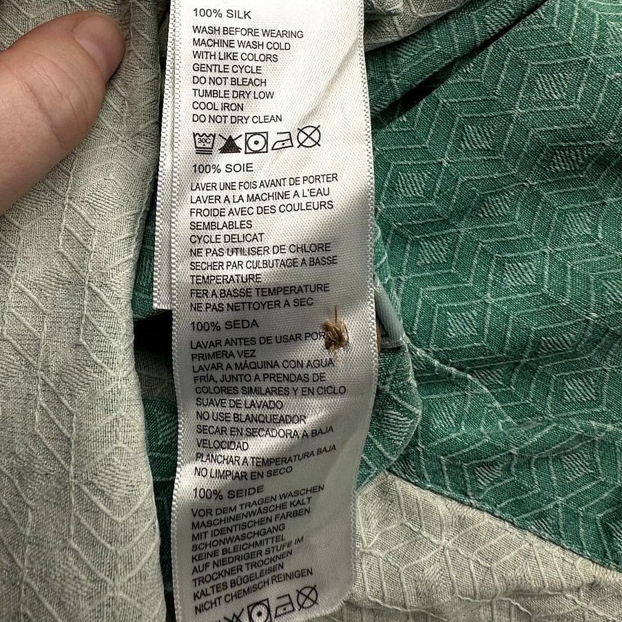 Tommy Bahama Tommy Bahama 100% Silk Textured Geometric Shirt Mens XXL Size US XXL / EU 58 / 5 - 9 Thumbnail