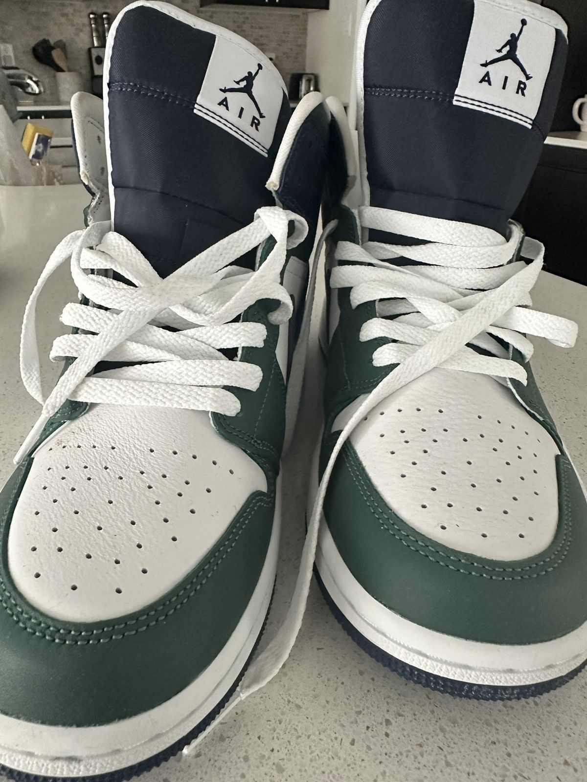 image of Air Jordan 1 Mid Se Shoes in Green, Women's (Size 11)