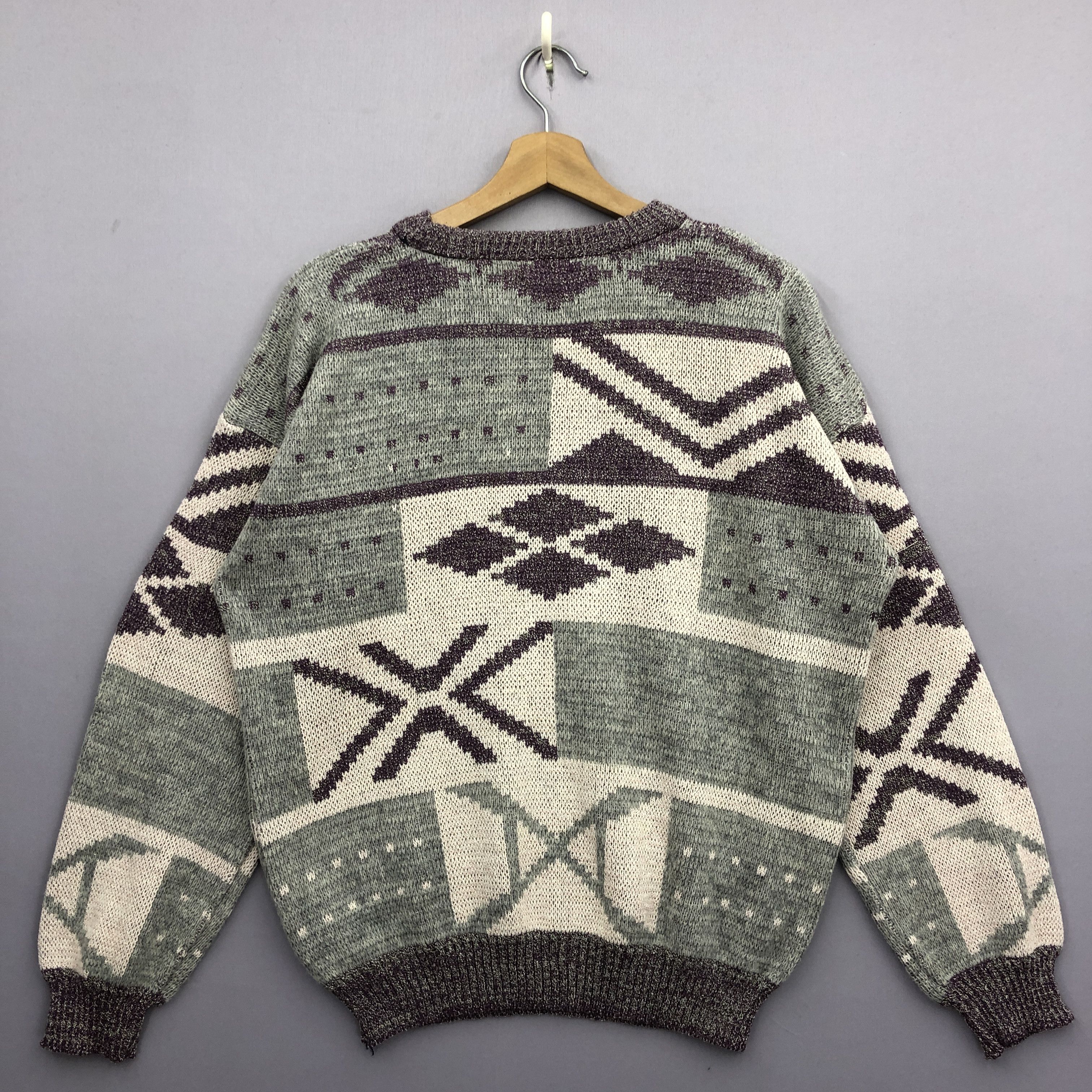 Homespun Knitwear × Vintage Vintage 90s Navajo Aztec Knitwear Sweater Sweatshirt Jumper Size US L / EU 52-54 / 3 - 2 Thumbnail
