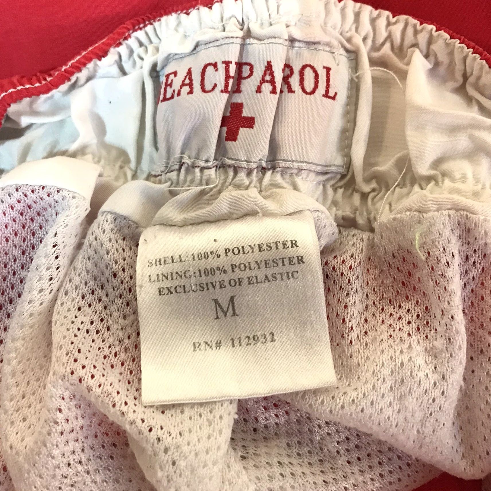 Vintage Beach Patrol Board Shorts Men's Size M Red Striped 10in Swimwear Lightweight Surfing 90s Size US 31 - 6 Thumbnail