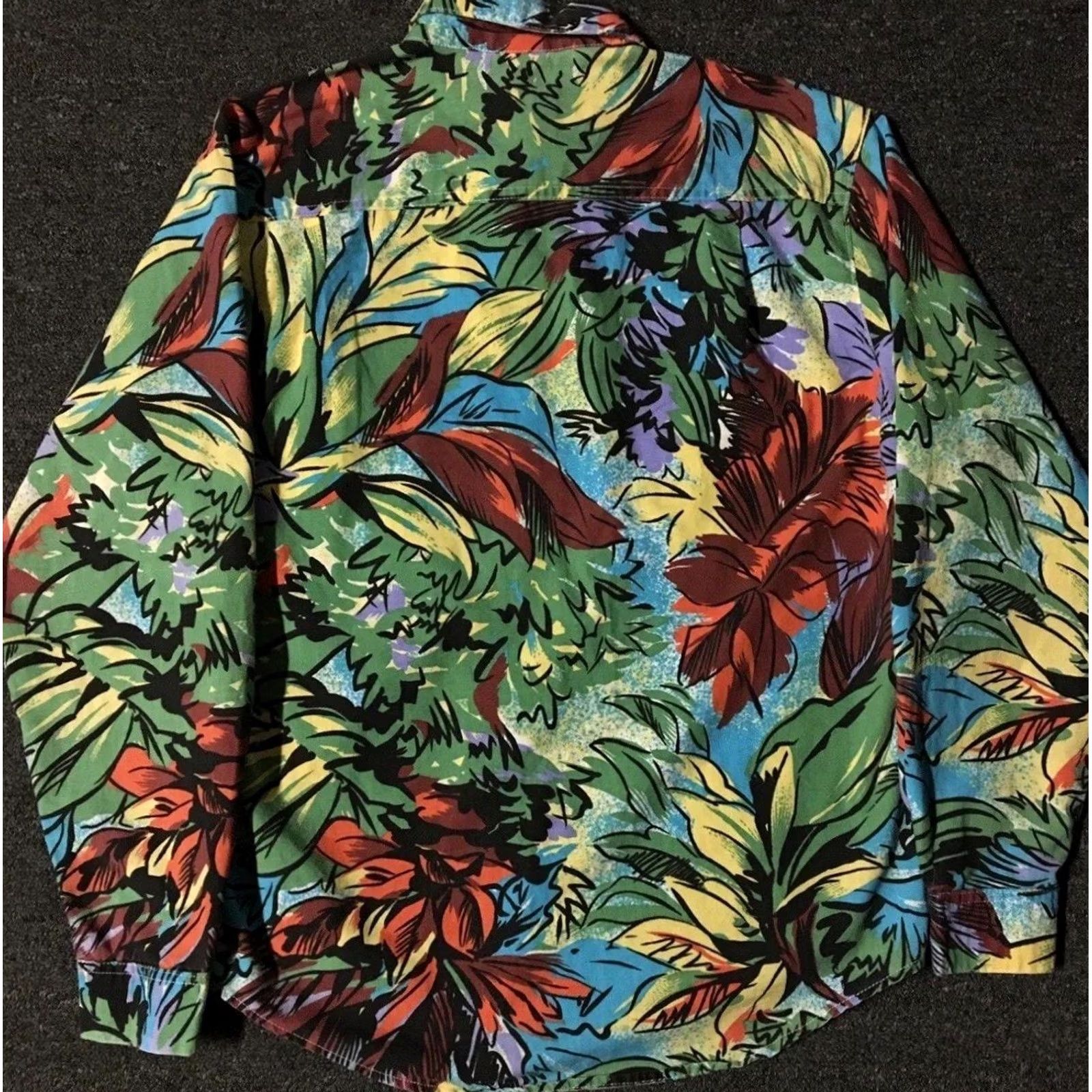 Vintage VINTAGE 80s Flower Abstract Art AOP Shirt M Surf Skate Beach Grunge Vaporwave OP 90s Size M / US 6-8 / IT 42-44 - 3 Thumbnail