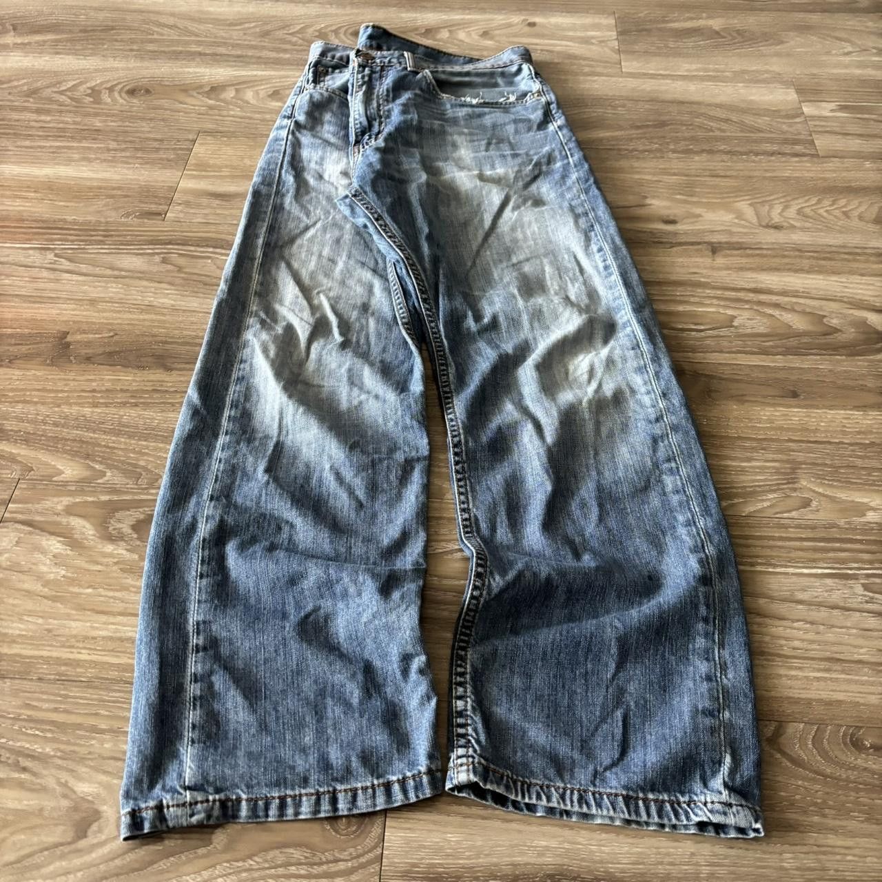 Levi's Crazy Vintage Y2K/2000s Grunge Levis Faded Denim Jeans! 34x29 Size US 33 - 3 Thumbnail