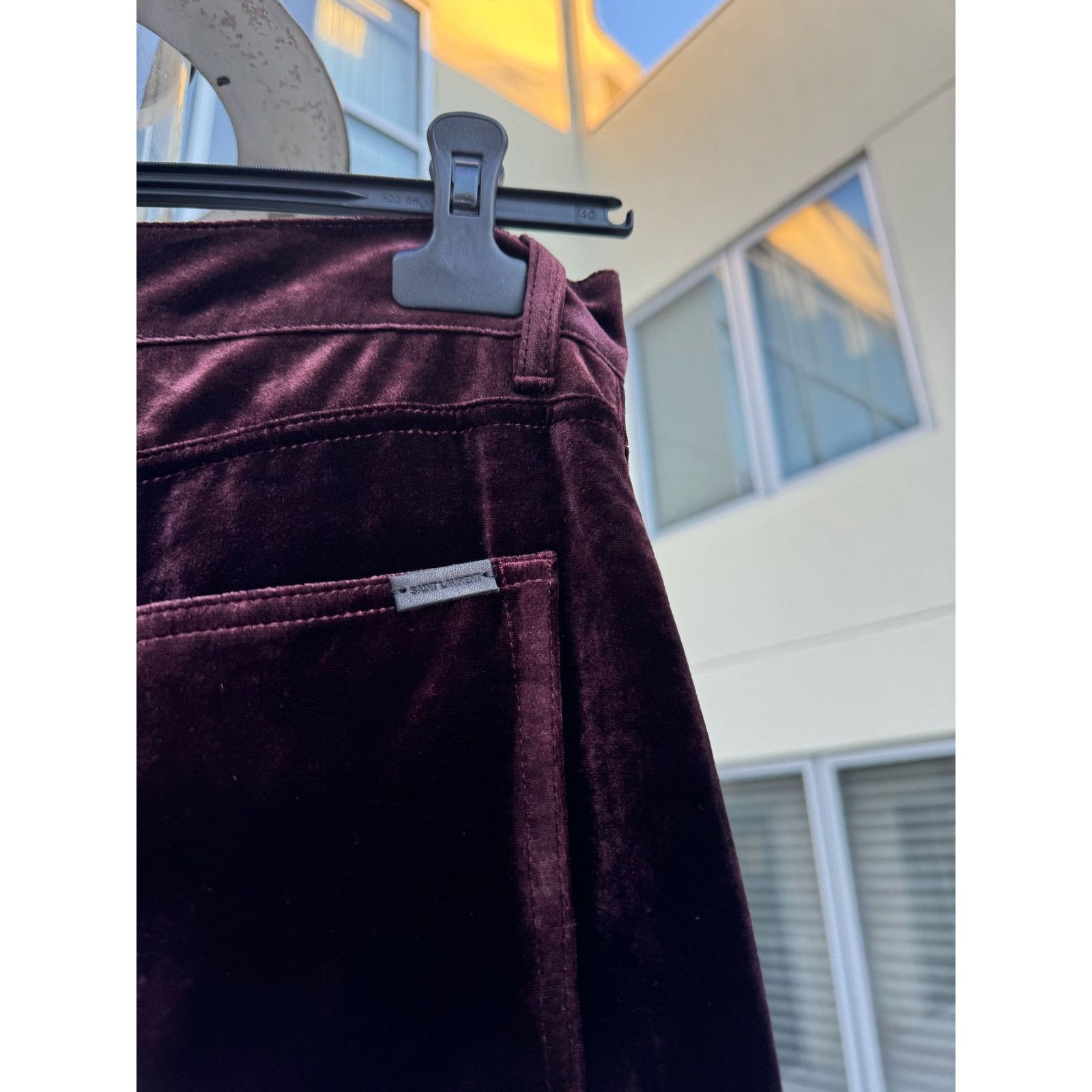 Saint Laurent Paris o1rshd1 Wide Leg Velvet / Velour Pants in Burgundy Size US 32 / EU 48 - 18 Thumbnail