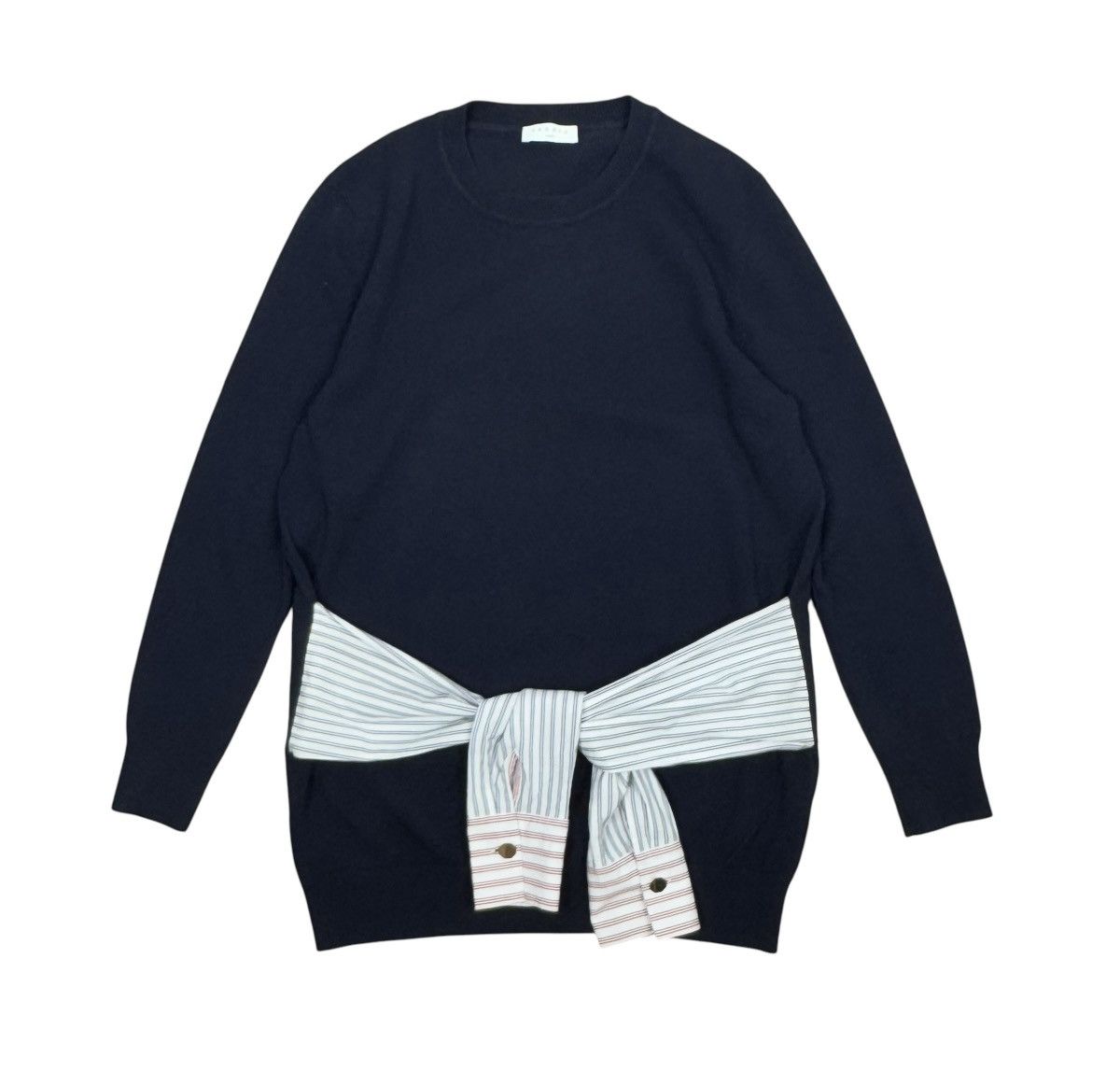 Sandro Sandro Suzanne Poplin-Trimmed Knit Sweater Wool-Cashmere 1 Size S / US 4 / IT 40 - 9 Thumbnail