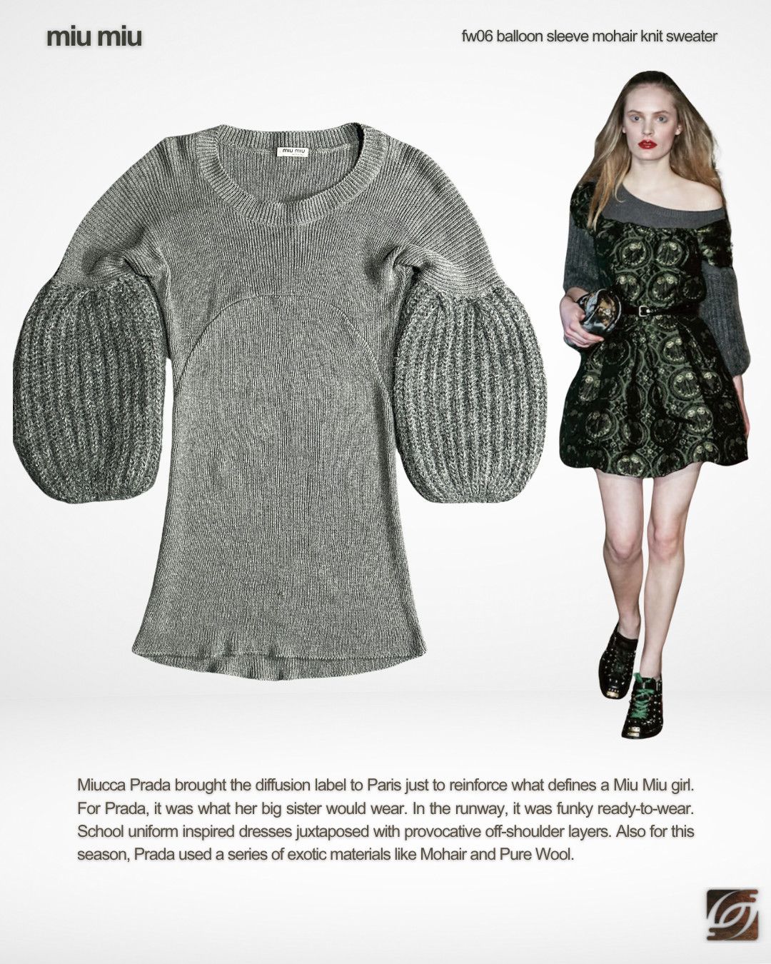 Miu Miu FW06 Balloon Sleeves Mohair Knit Sweater Size M / US 6-8 / IT 42-44 - 1 Thumbnail