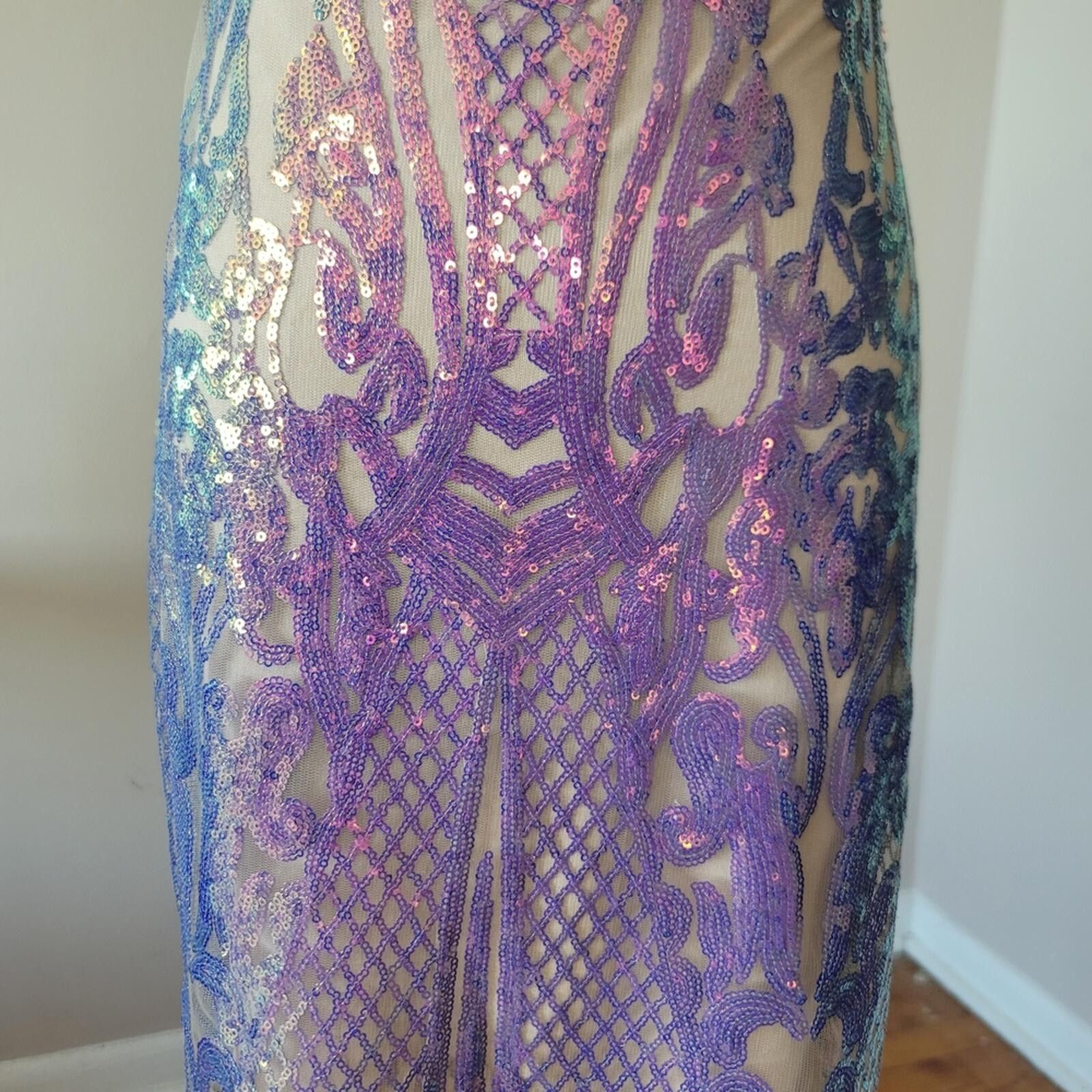 Other City Studio Strapless Iridescent Sequin Dress Sz 5 Size S / US 4 / IT 40 - 7 Thumbnail