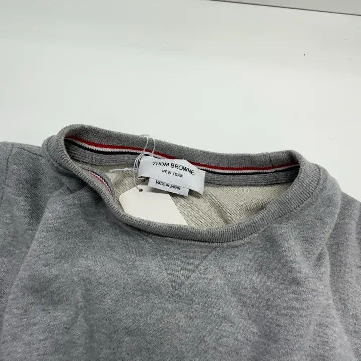 Thom Browne Thom Browne Classic Grey Stripe Crewneck Sweatshirt -2507 Size US M / EU 48-50 / 2 - 4 Thumbnail
