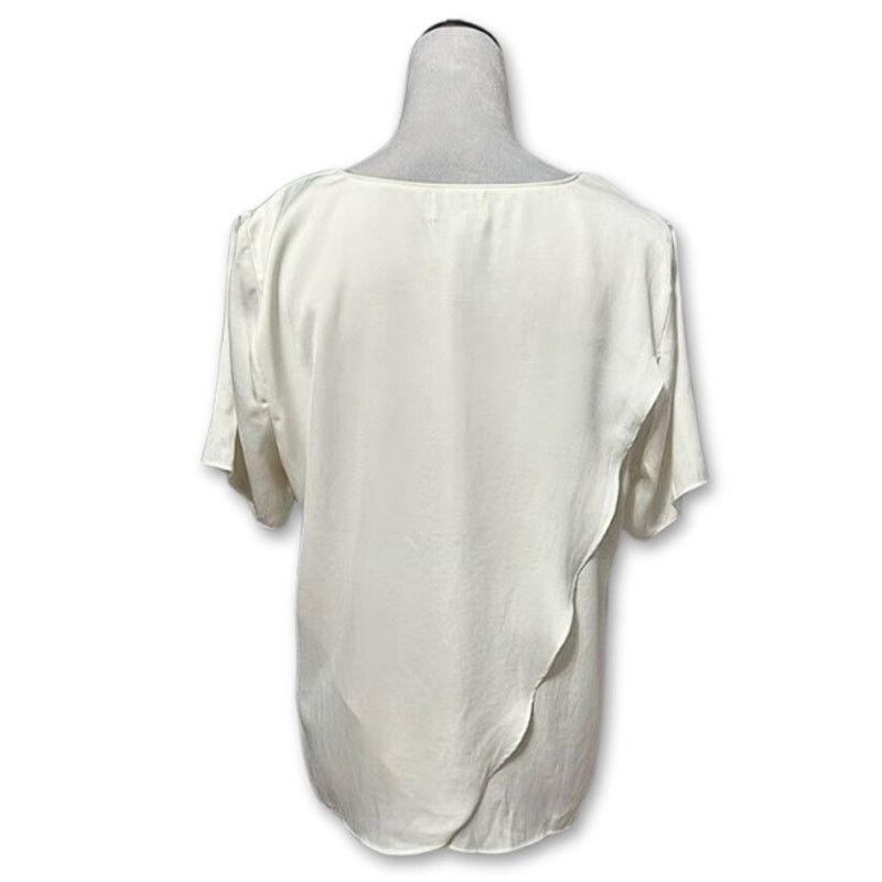 Other Socialite Blouse Short Sleeves Petal Fold Back Off White L Size L / US 10 / IT 46 - 4 Thumbnail