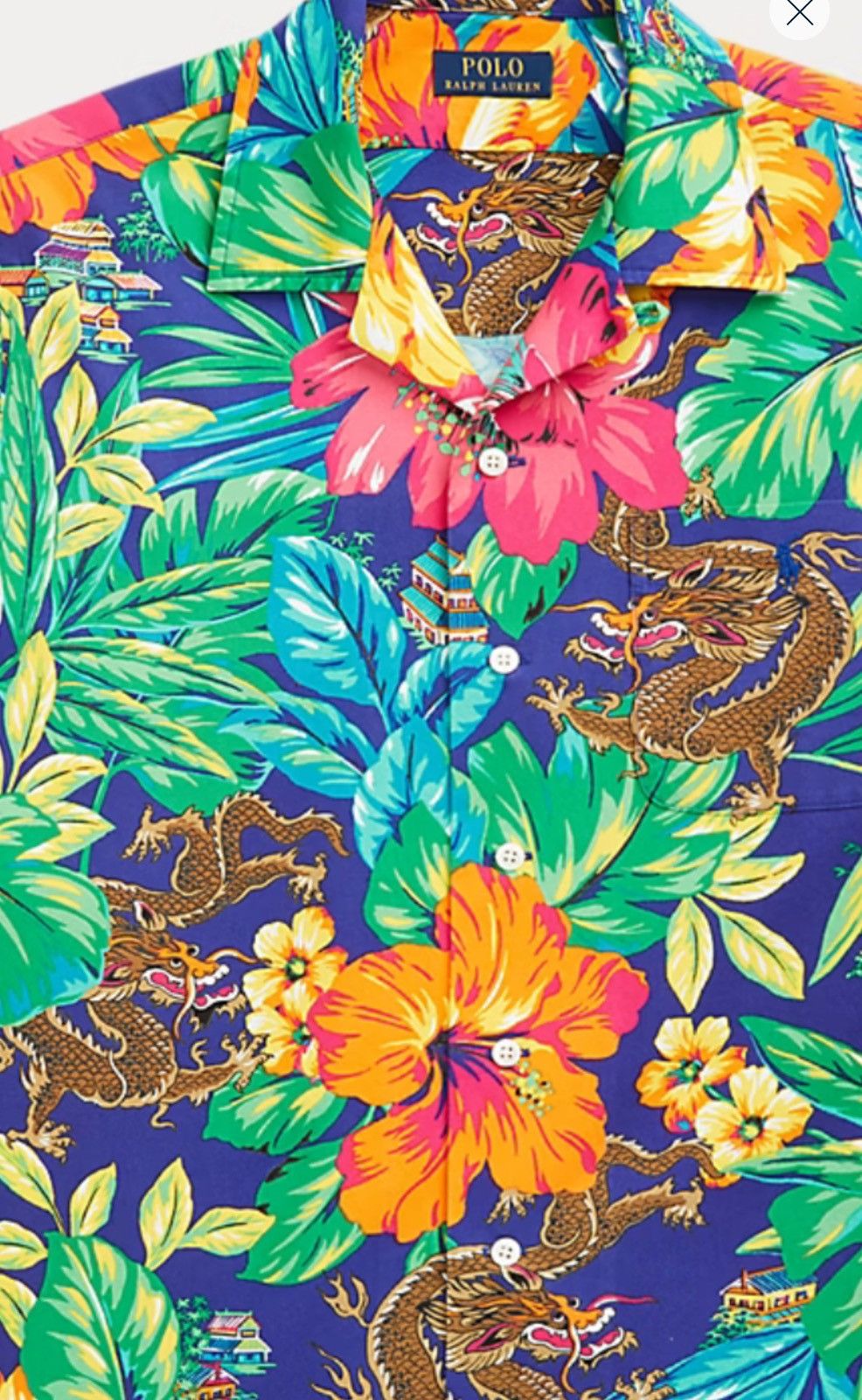 Polo Ralph Lauren Polo Ralph Lauren Classic Fit Tropical Oxford Camp Shirt Size US XL / EU 56 / 4 - 2 Thumbnail