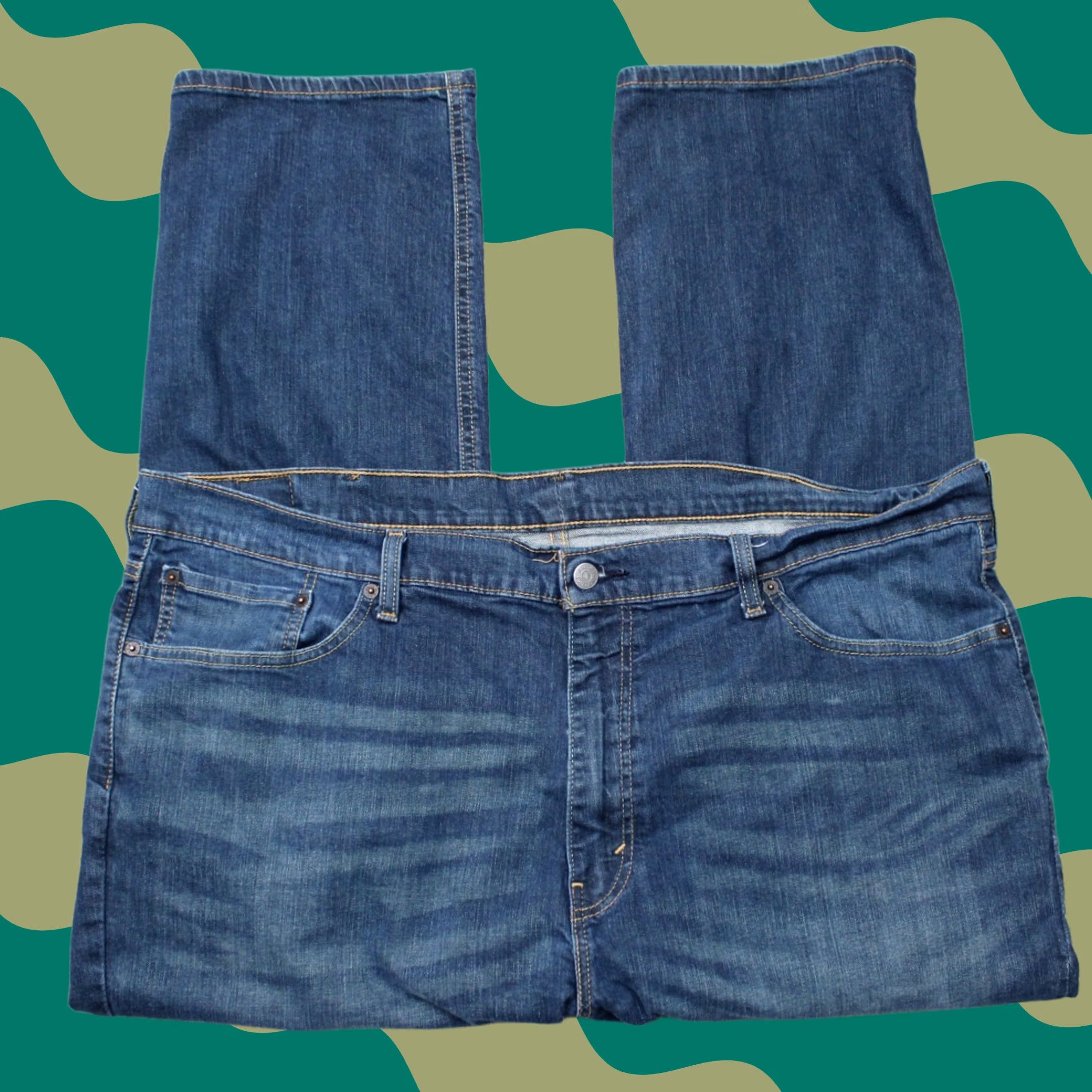 Levi's Levi's 541 Jeans Mens 46x26 Athletic Straight Denim Cotton Stretch Blue 90s USA Logo Pockets Size US 30 / EU 46 - 1 Thumbnail