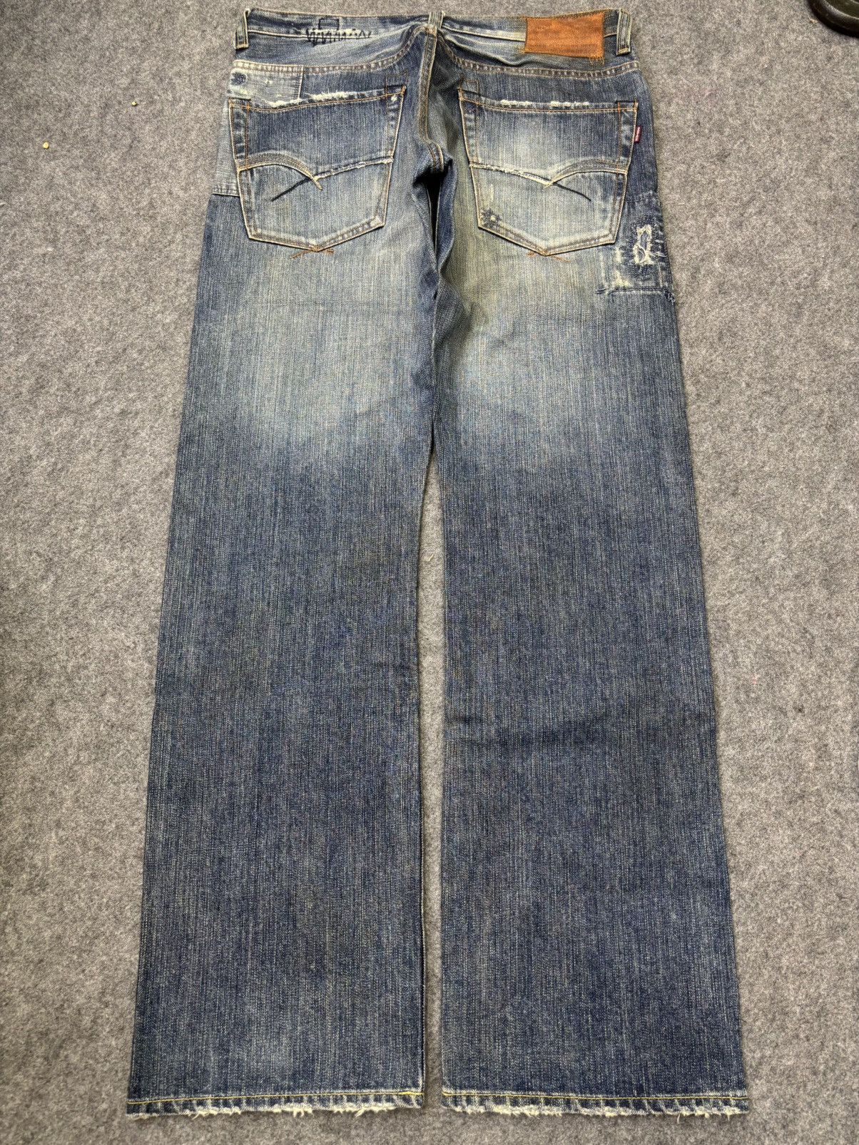 Japanese Brand 💥Insane Boro💥Archival Bartack Patchwork Denim F786 Size US 33 - 20 Thumbnail