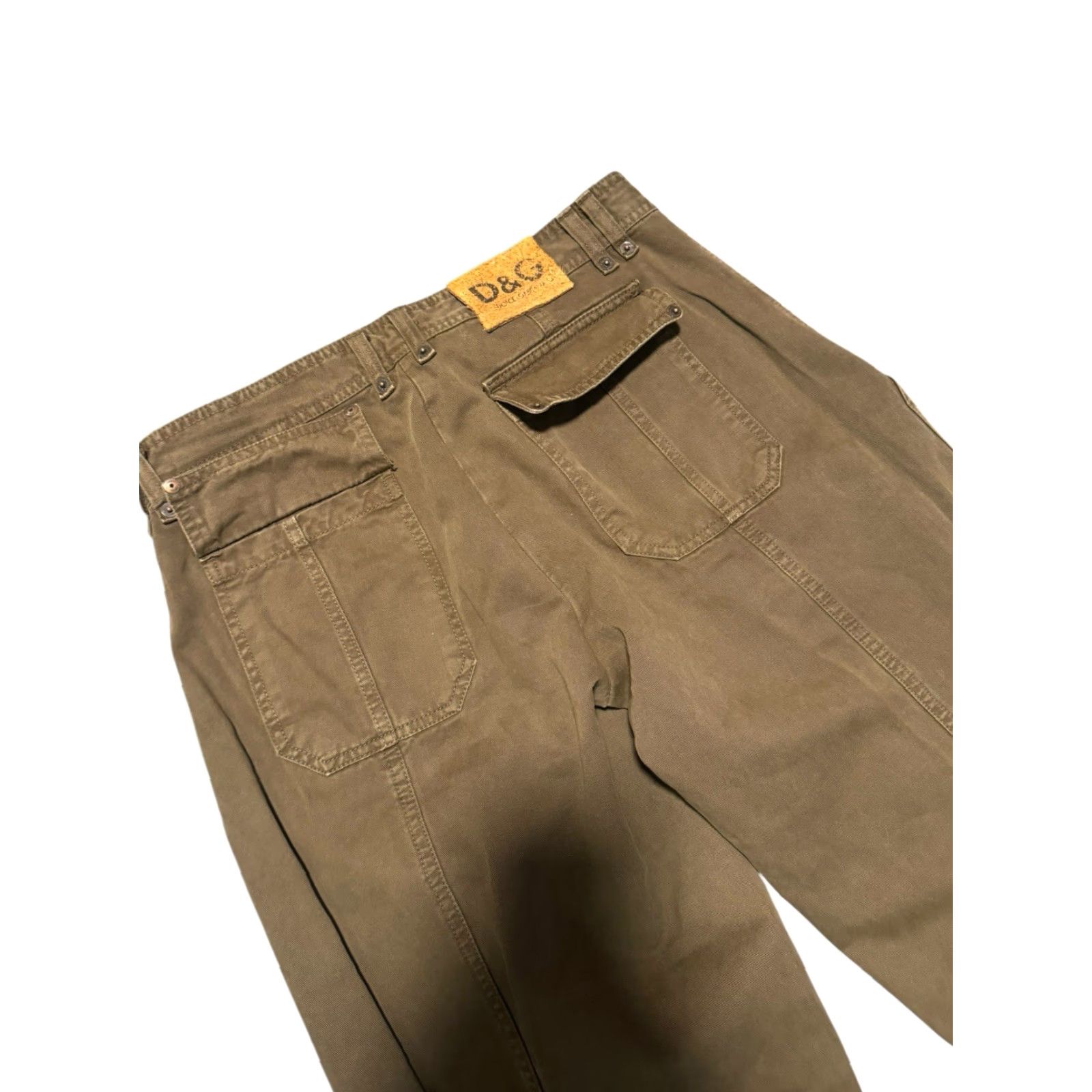 Dolce & Gabbana VINTAGE Dolce&Gabbana Cargo Pants Military Green 36x31 Men Regular 5-Pocket Canvas Cotton Army 90s Italy Rare Size US 36 / EU 52 - 7 Thumbnail