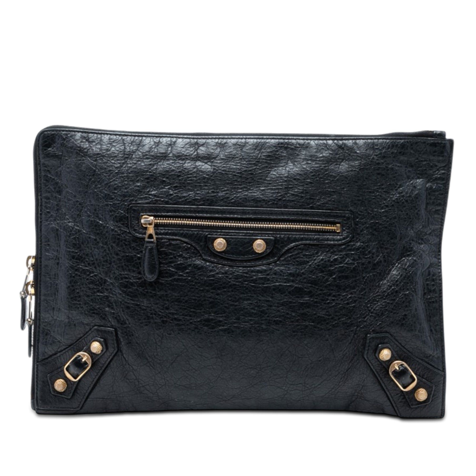 Balenciaga Lambskin Motocross Giant 12 Zip Around Flat Clutch Size ONE SIZE - 1 Thumbnail