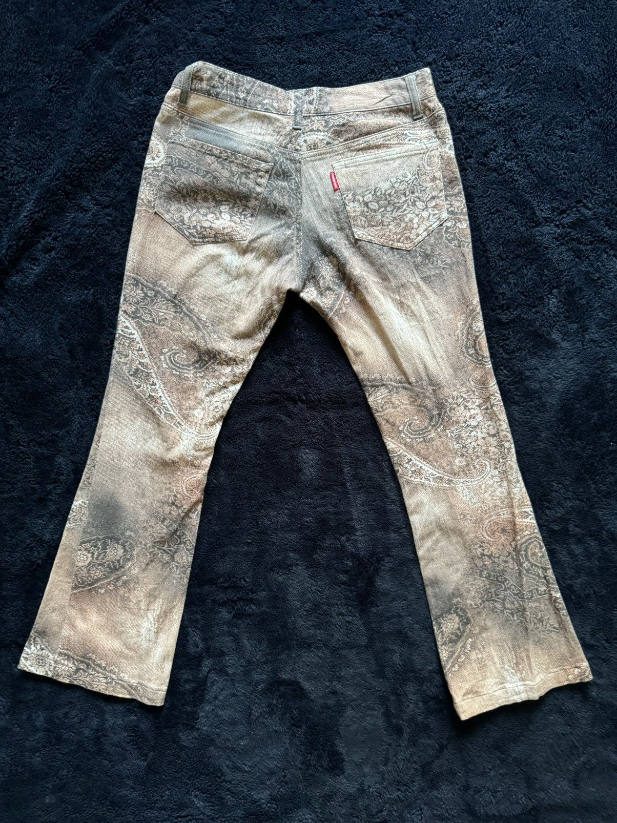 Le Grande Bleu (L.G.B.) × Obelisk × Tornado Mart Tornado Mart Floral Flare Jeans Size US 29 - 2 Thumbnail