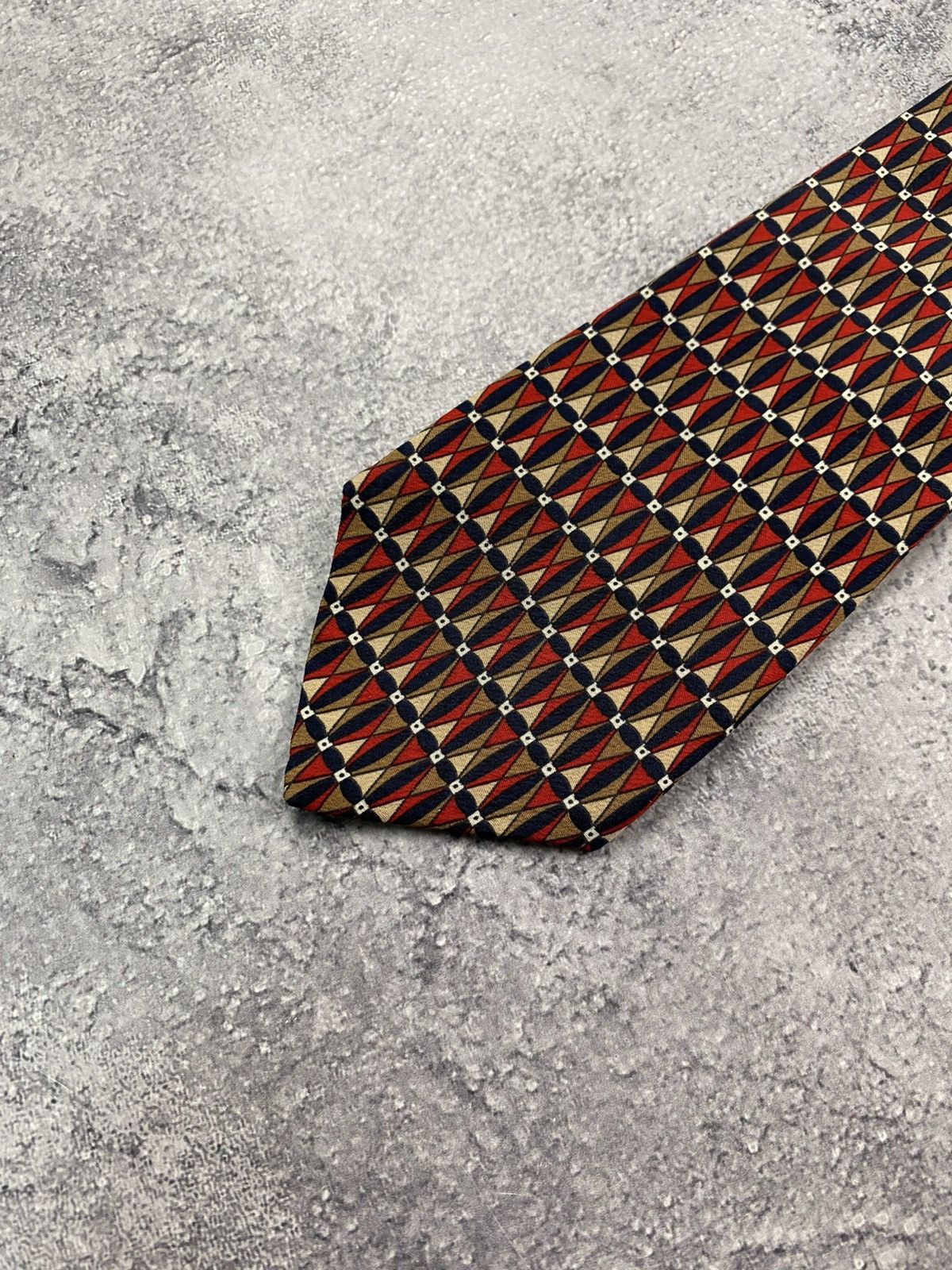 Lanvin Lanvin Tie 90s Geometric Cravatca Silk Y2K Classic Casual Size ONE SIZE - 8 Thumbnail