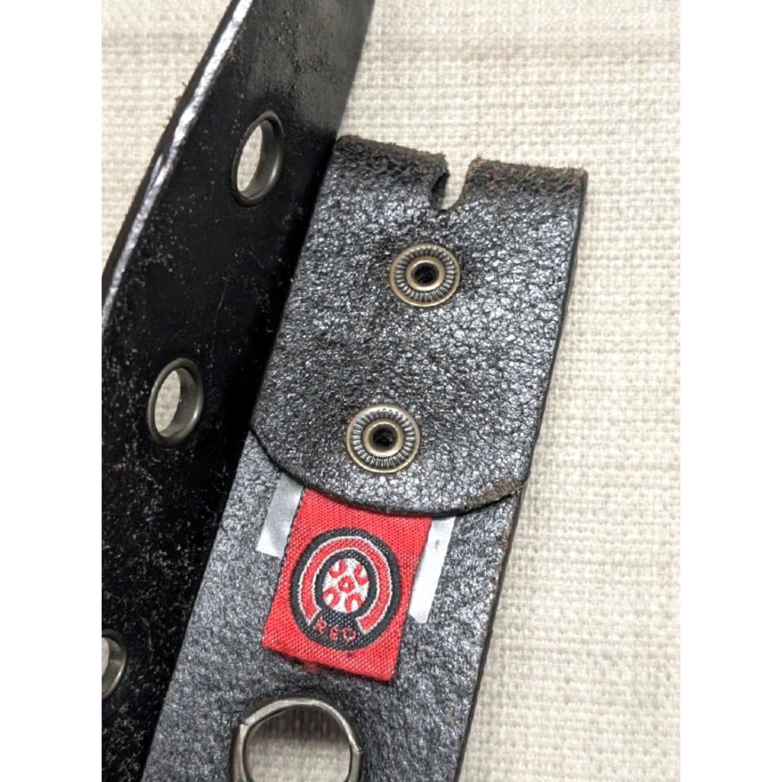 Hot Topic VINTAGE brown leather belt RIVTED studded western belt buckle 32 Men Size 32 - 3 Thumbnail
