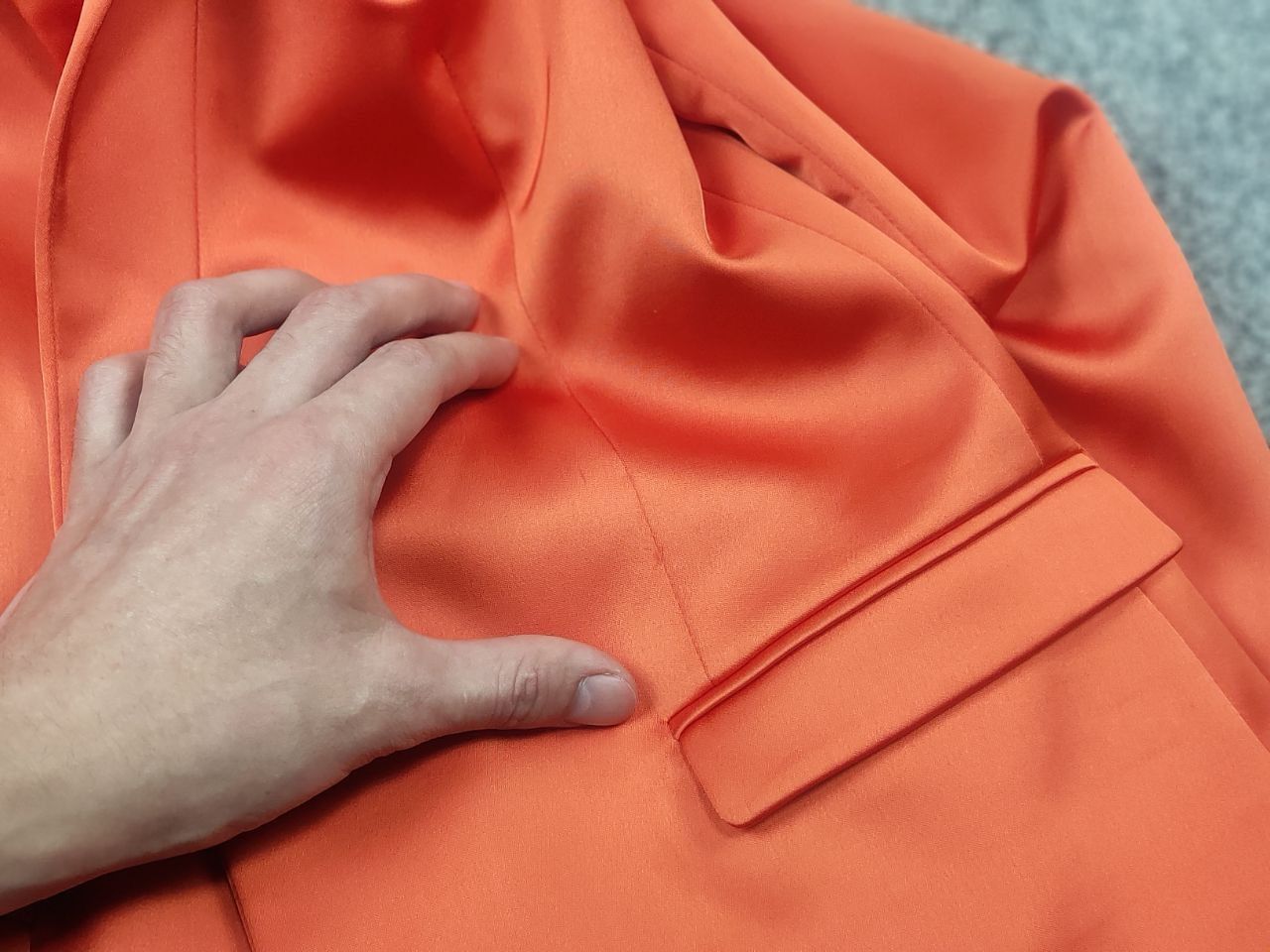 Just Cavalli Just Cavalli Italy One Button Orange satin Blazer Jacket Size S / US 4 / IT 40 - 20 Thumbnail