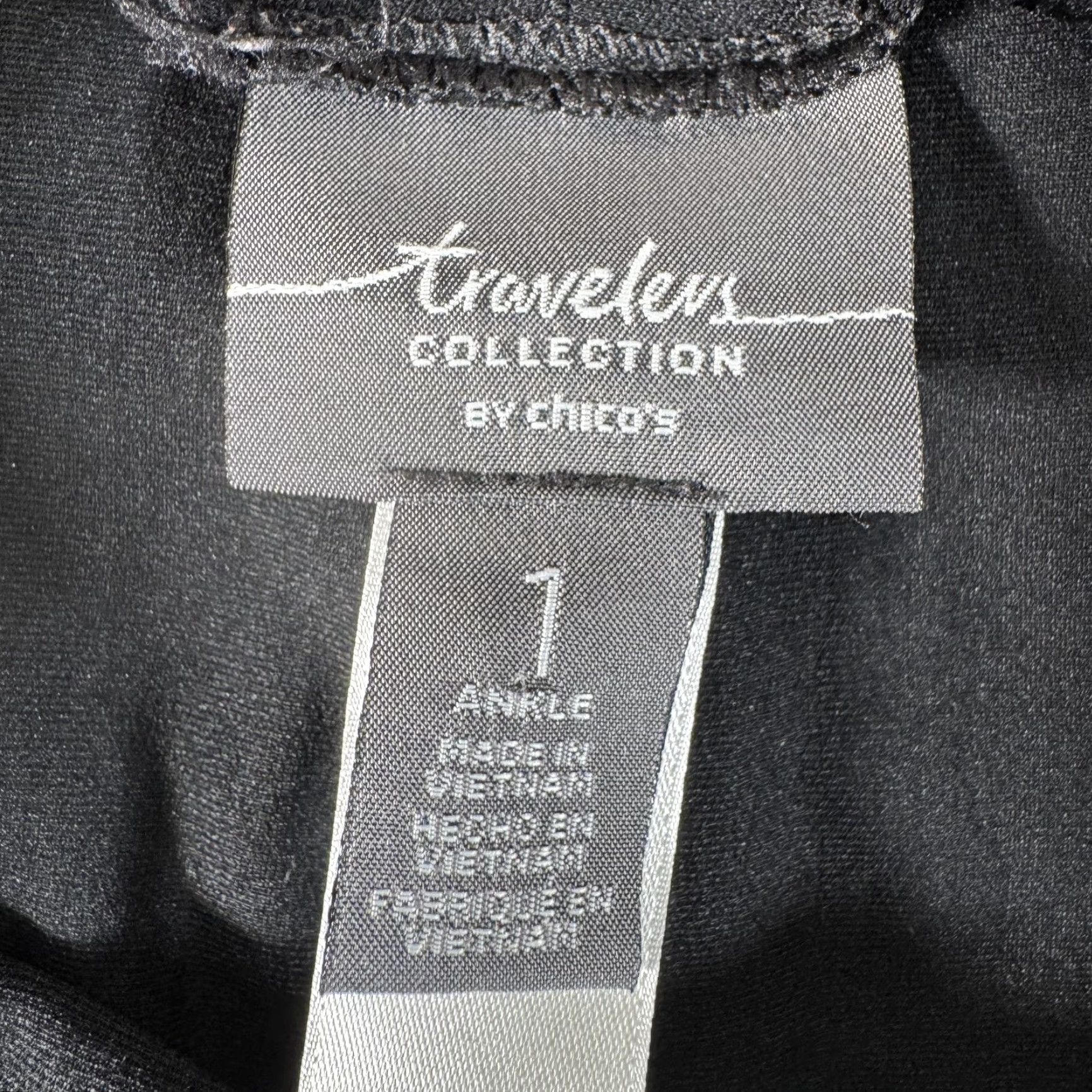 Vintage Chico's Travelers Collection Pants Black Ankle Ponte Knit Tapered Leg Womens Regular Size 1 Stretch Pull-On Classic Size 25" / US 0 / IT 36 - 6 Thumbnail
