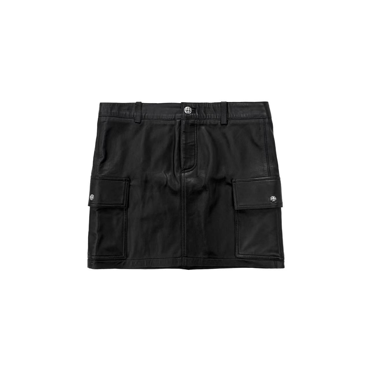 Chrome Hearts Chrome Hearts Leather Cargo Mini Black Skirt Size 4XL / US 24-26 - 1 Thumbnail