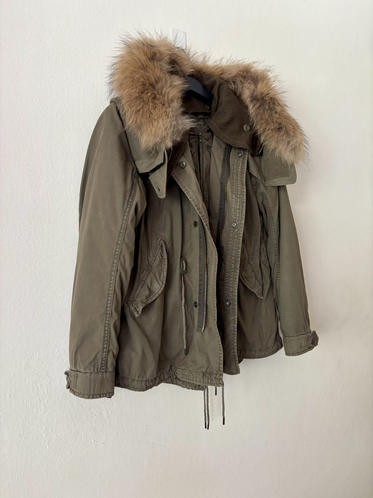 Japanese Brand GOA Company Military Raccoon Fur Jacket Size US S / EU 44-46 / 1 - 3 Thumbnail