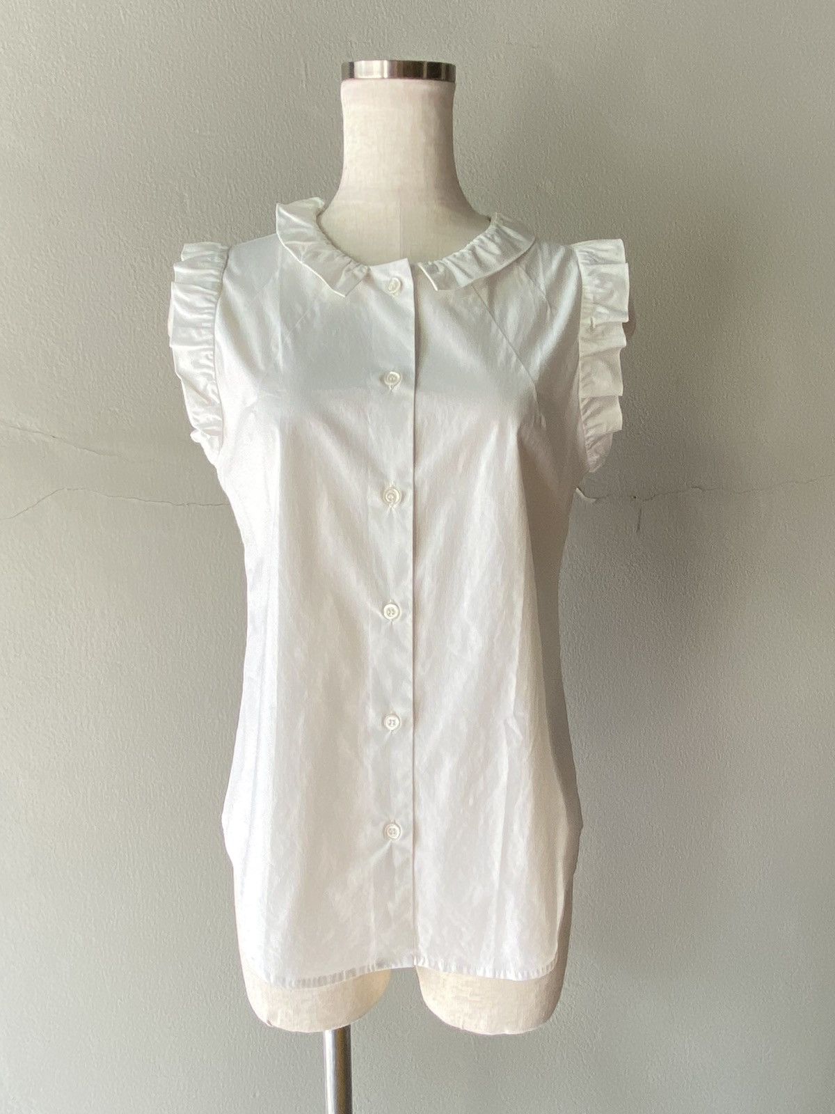 Moschino Moschino White Sleeveless Top with Ruffle Details Size S / US 4 / IT 40 - 12 Thumbnail
