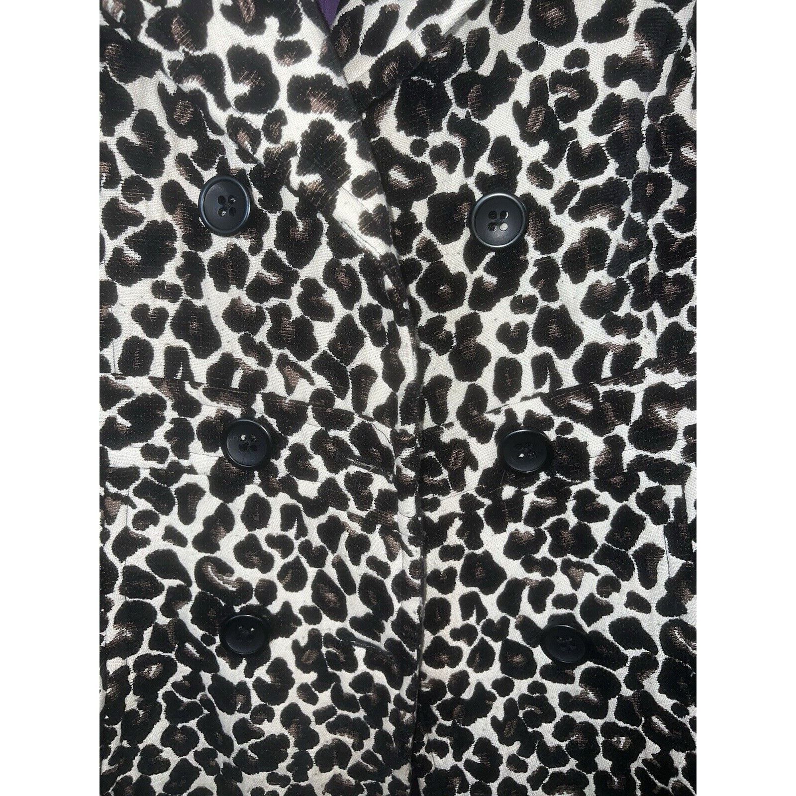 Apt. 9 Apt 9 Leopard Print Coat Women’s Large Button Front Jacket Size L / US 10 / IT 46 - 4 Thumbnail