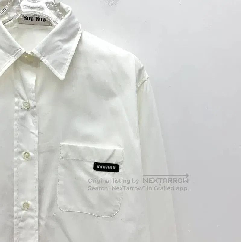 Miu Miu Miu Miu White Cotton Women's Shirt . Size S / US 4 / IT 40 - 2 Thumbnail