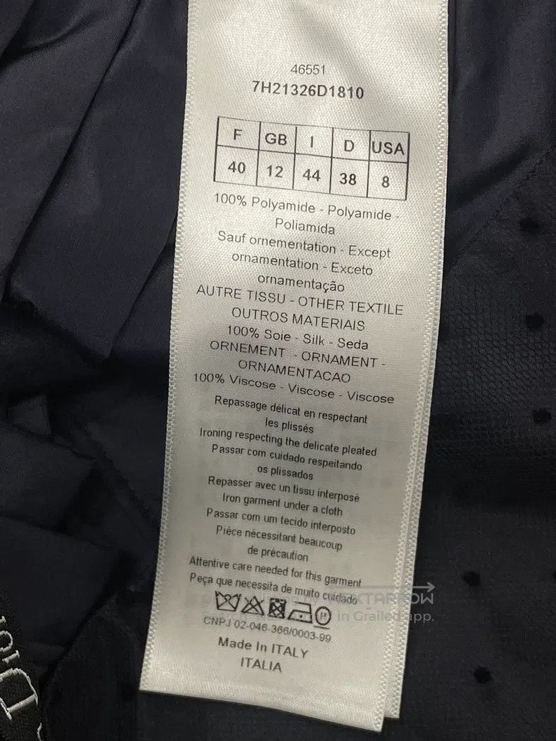 Dior Dior Blue plush polkidot mesh skirt Size 26" / US 2 / IT 38 - 4 Thumbnail