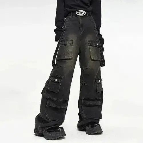 Japanese Brand Loose Wide Leg Jeans with Multiple Pockets Size US 32 / EU 48 - 5 Thumbnail