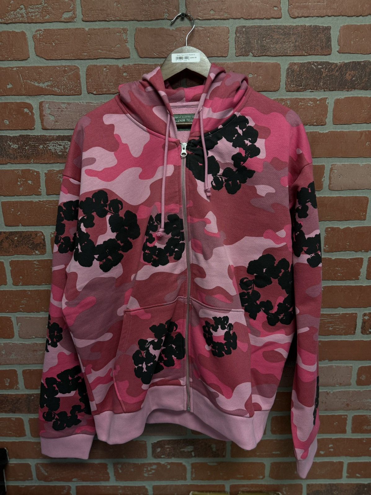 Denim Tears Pink Camo Cotton Wreath Zip Up Hoodie XL (NEW)