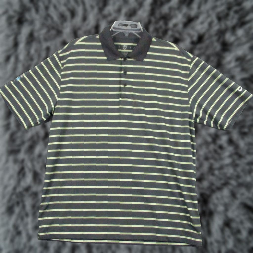 Nike Nike Golf Polo Shirt L Men Blue Green Stripe Short Sleeve Greystone Grey Cup Size US L / EU 52-54 / 3 - 1 Thumbnail