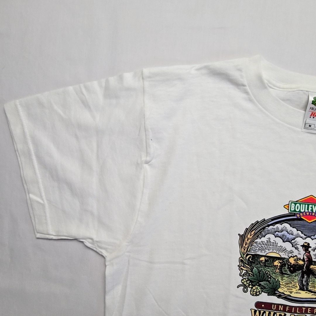 Vintage Vintage Boulevard Brewing Co Wheat Beer Graphic M White Tee Size US M / EU 48-50 / 2 - 5 Thumbnail