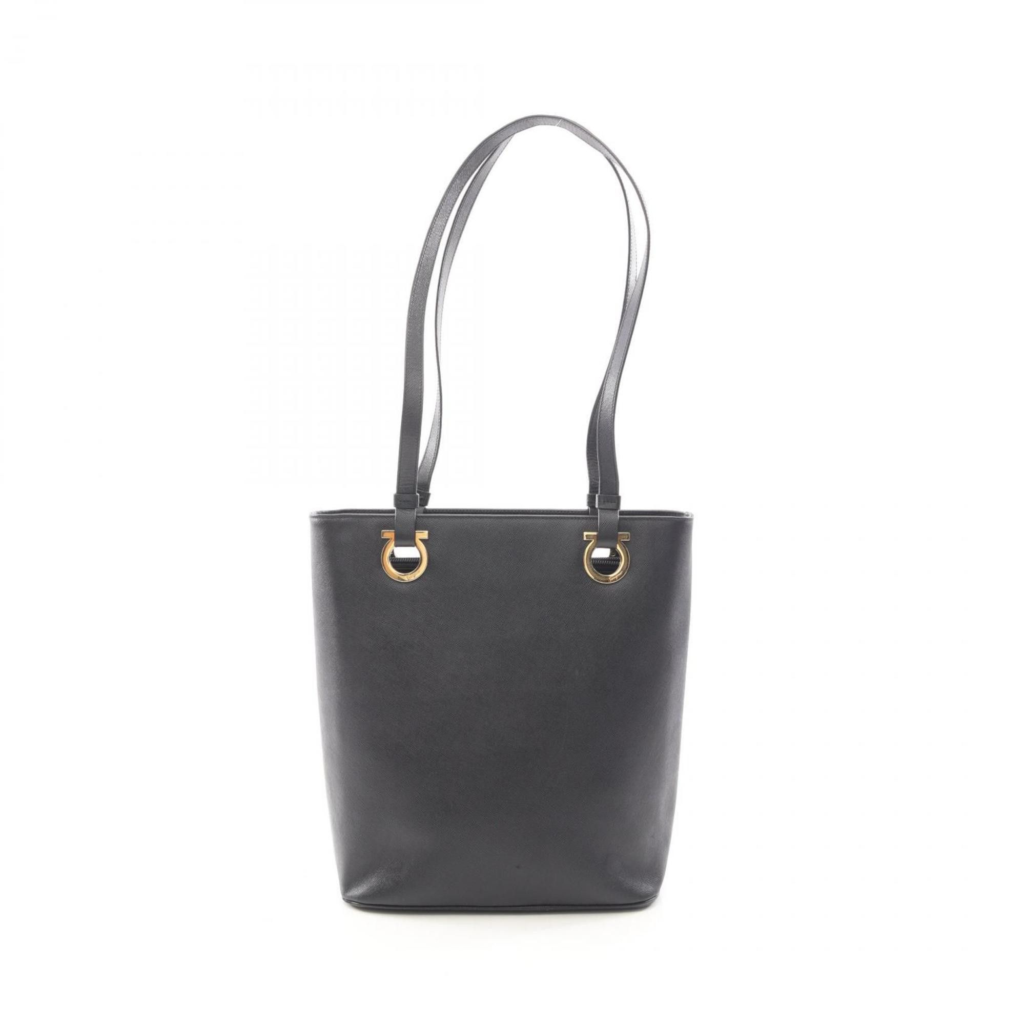 Salvatore Ferragamo Salvatore Ferragamo Gancini Tote Bag, Leather, Women's, Black, Size 21, 9260 Size ONE SIZE - 1 Thumbnail