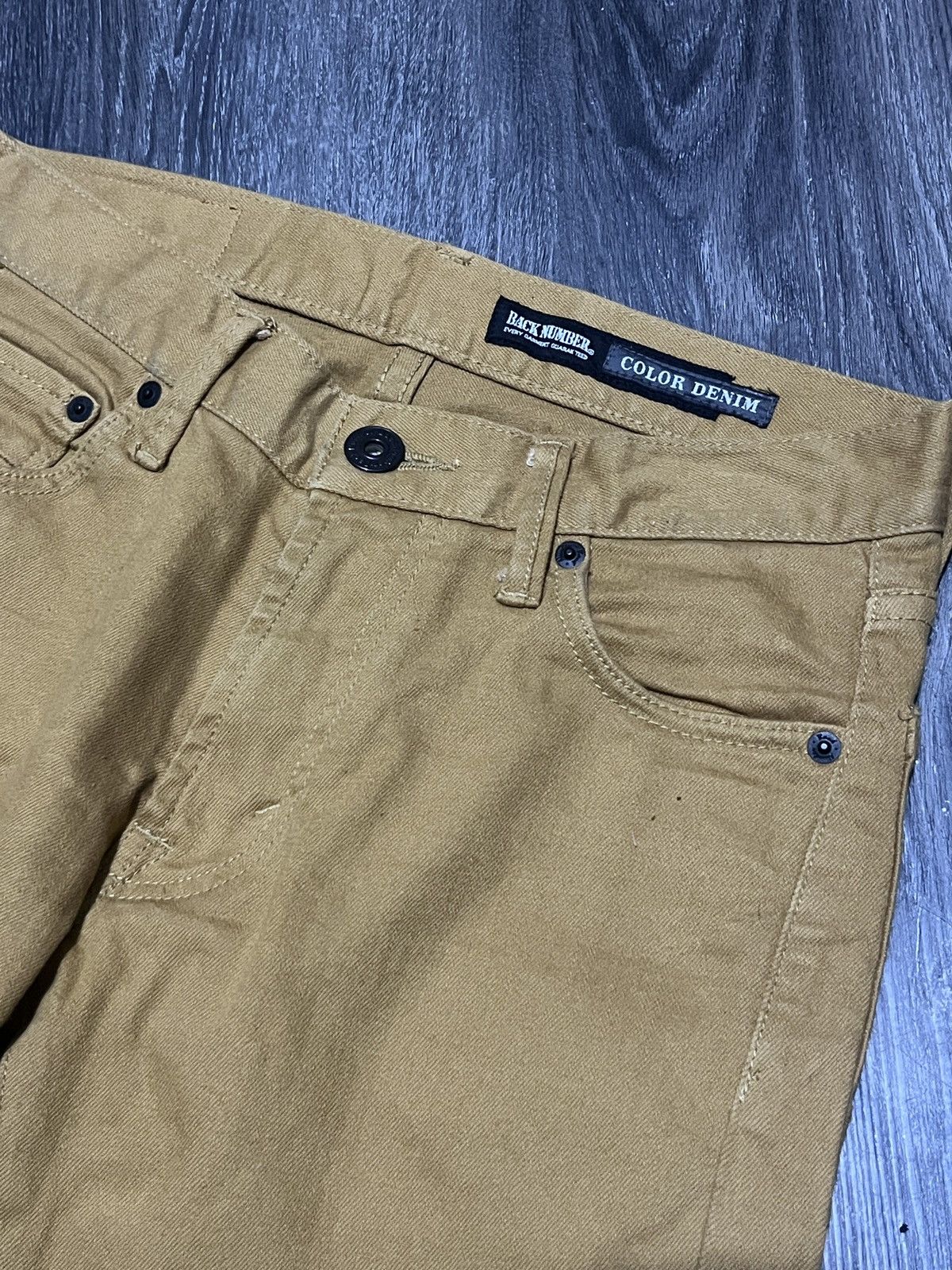 Hysteric Glamour × Japanese Brand × Tornado Mart Back Number Color Denim Edition (Mustard Yellow) Size US 30 / EU 46 - 4 Thumbnail