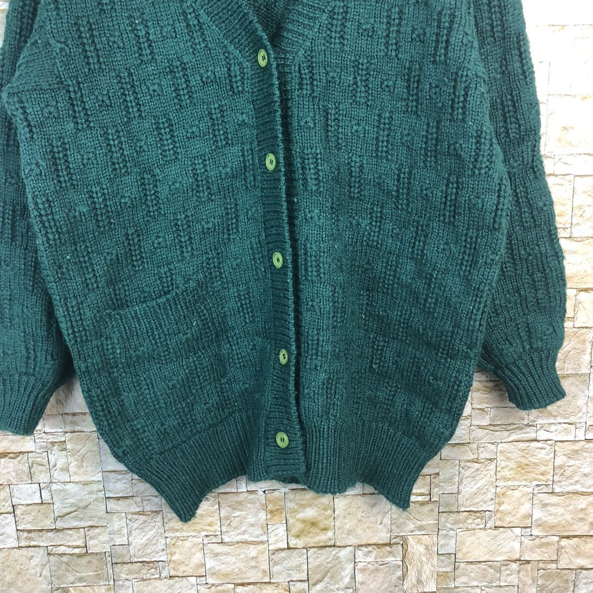 Vintage Japanese Brand Green Cardigan Knitwear #A938 Size M / US 6-8 / IT 42-44 - 6 Thumbnail