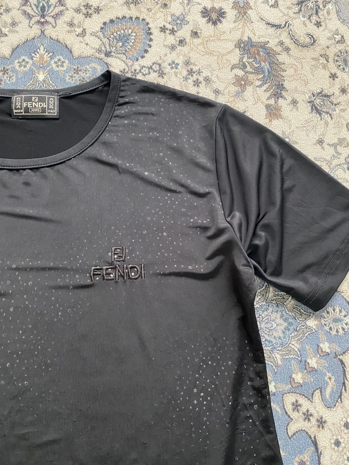 Fendi VINTAGE FENDI JEANS BLACK EMBROIDERY SHIRT BLINK 90s ITALY Size S / US 4 / IT 40 - 5 Thumbnail