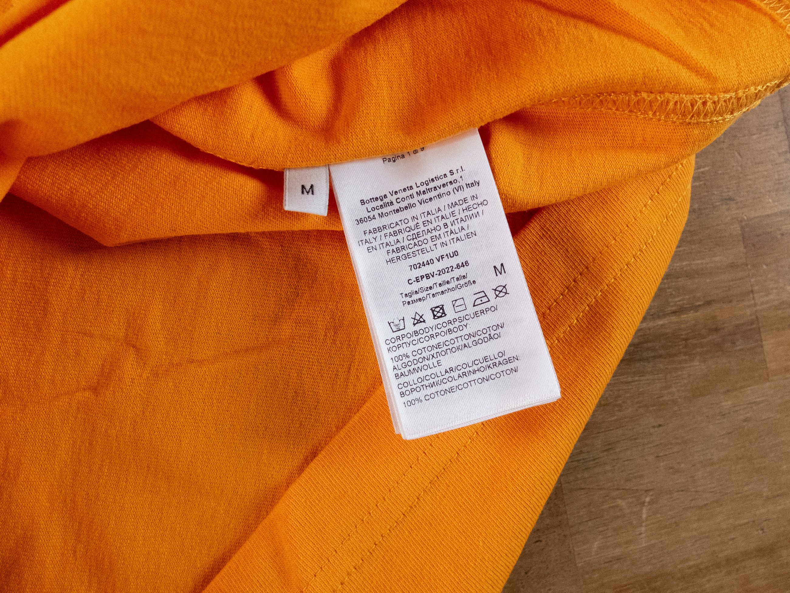 Bottega Veneta BOTTEGA VENETA sunrise orange double V neck t-shirt Large q Size M / US 6-8 / IT 42-44 - 6 Thumbnail